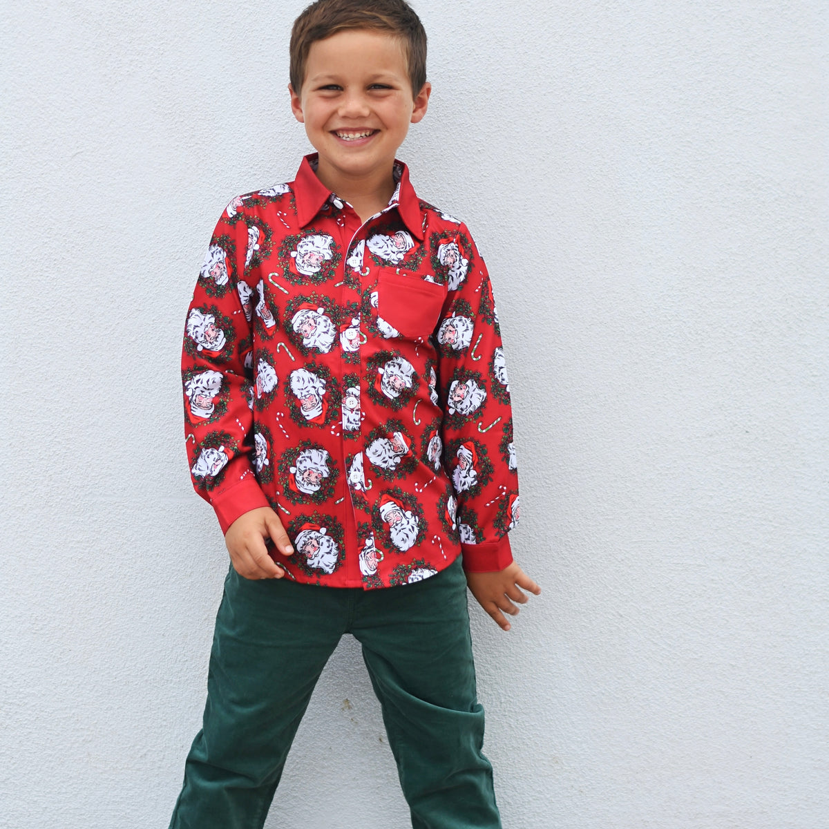Holiday Long Sleeve Collared Shirt