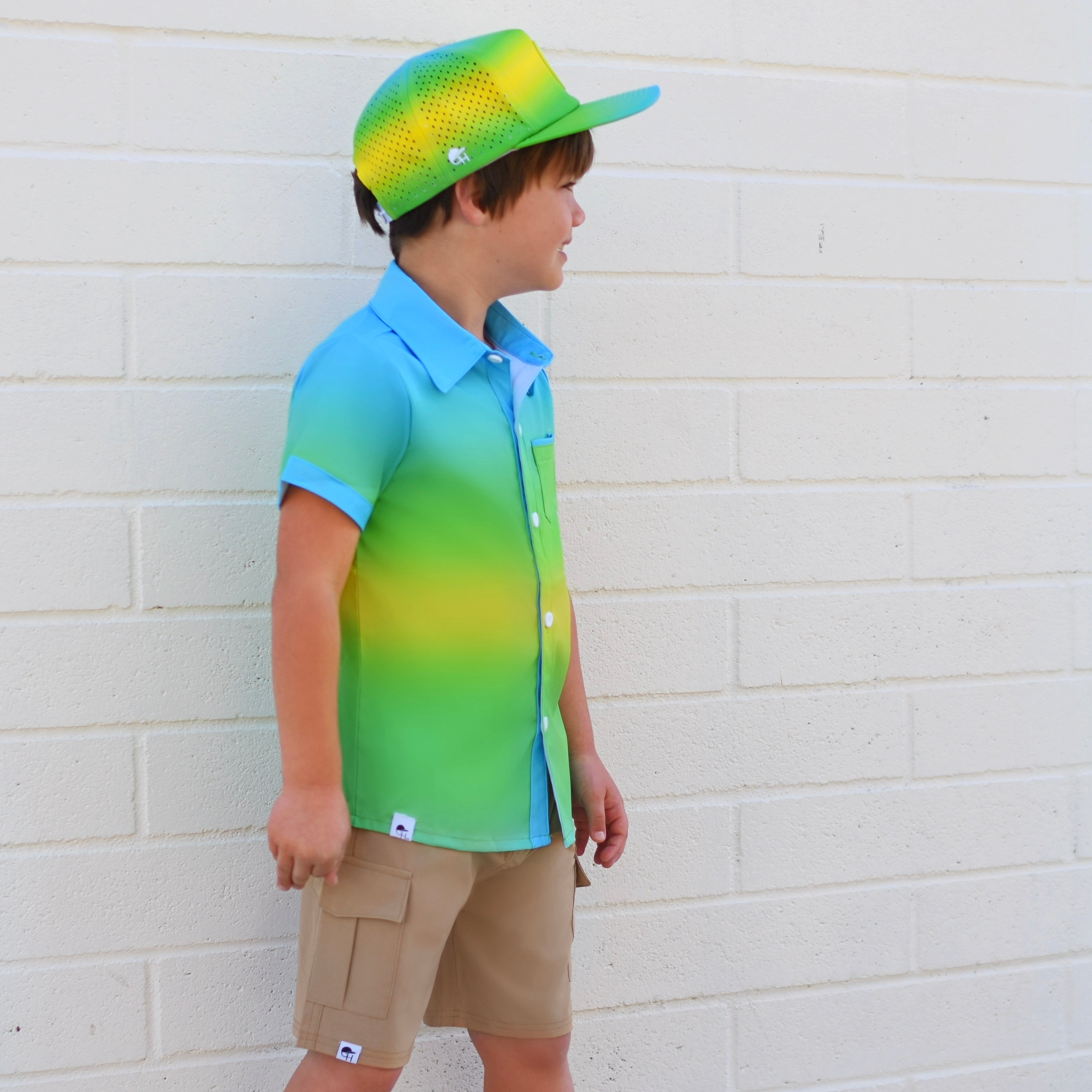 Ombré Short Sleeve Collared Tee