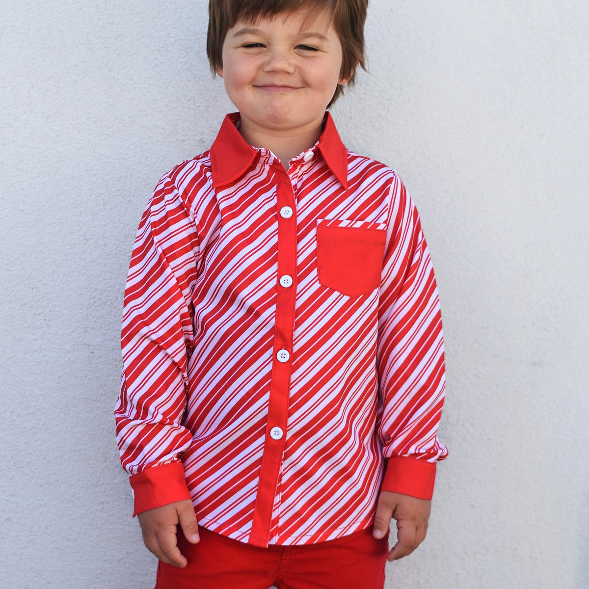 Holiday Long Sleeve Collared Shirt