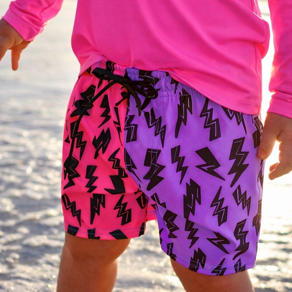 Bolt Color Block Neon Spotfast™ Hybrid Swim Shorts