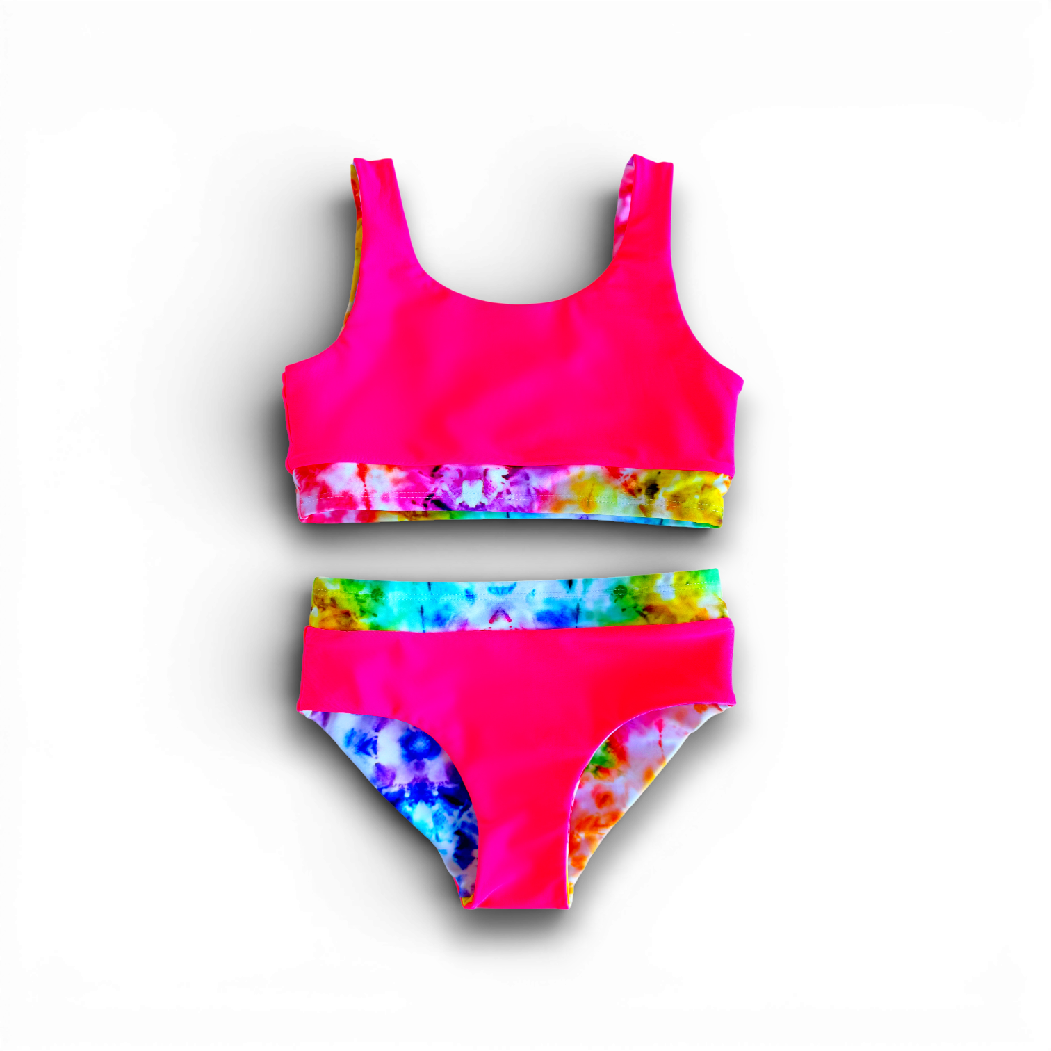 Girls Reversible Two-Piece Tie-Dye Spotfast™ Swim Suit