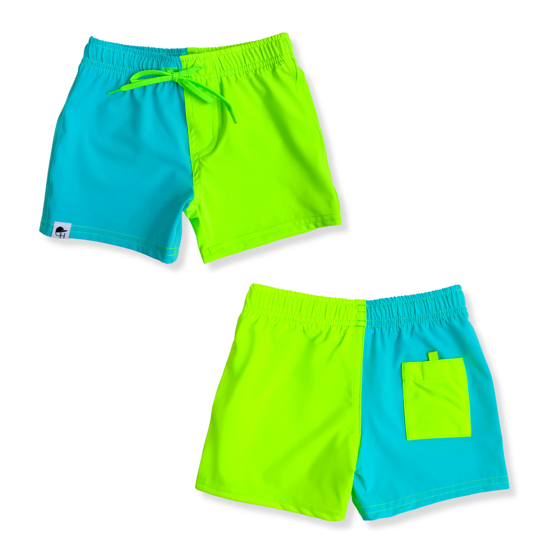 Neon Spotfast™ Color Block Hybrid Swim Shorts