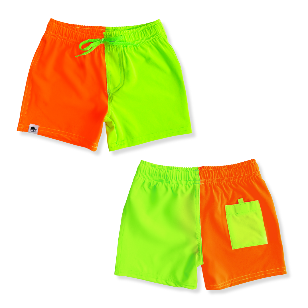 Neon Spotfast™ Color Block Hybrid Swim Shorts