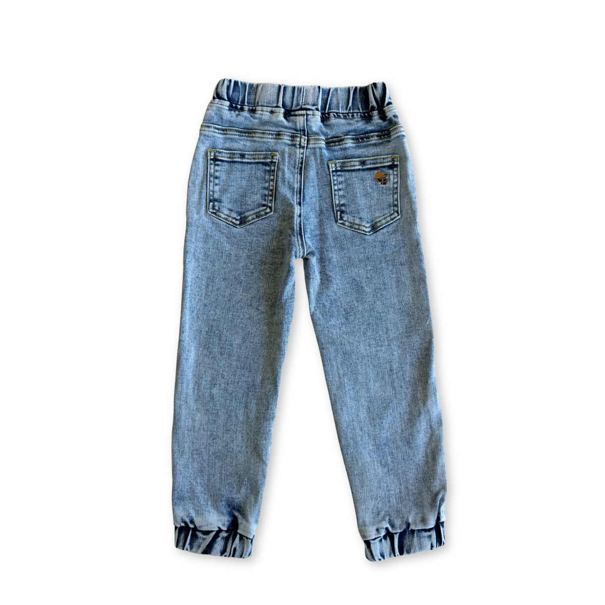 Acid Wash Denim Jogger Pants