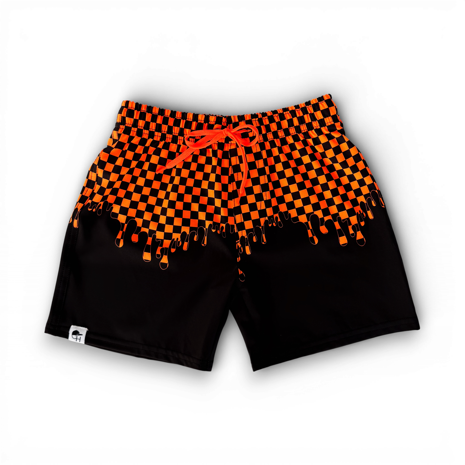 Neon Drip Check Spotfast™ Hybrid Swim Shorts