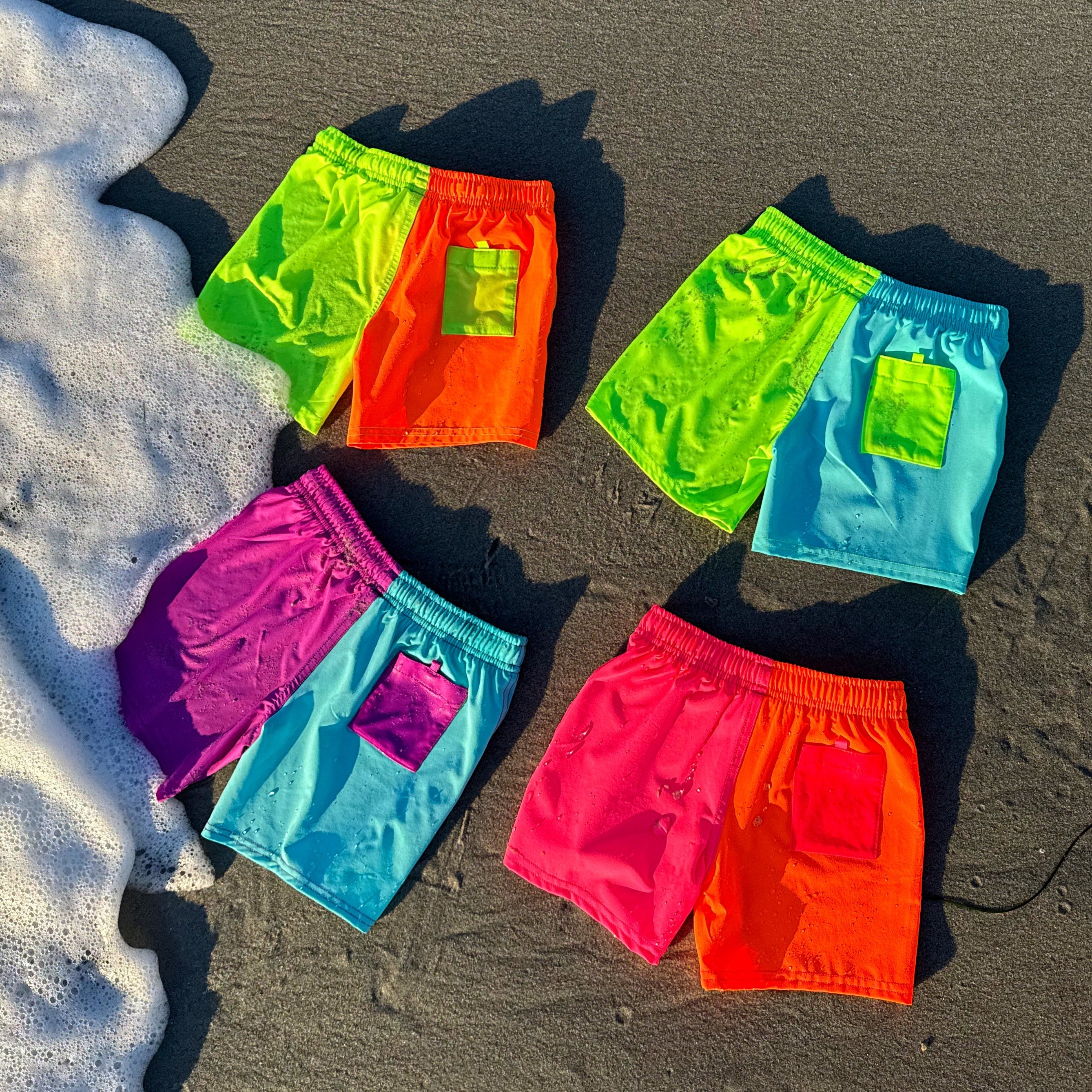 Neon Spotfast™ Color Block Hybrid Swim Shorts | High Visibility