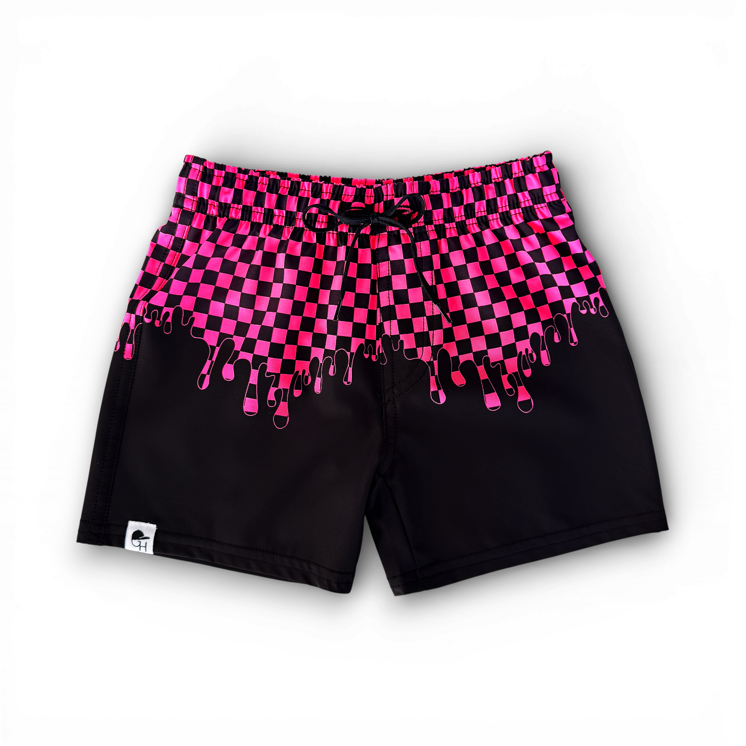 Neon Drip Check Spotfast™ Hybrid Swim Shorts