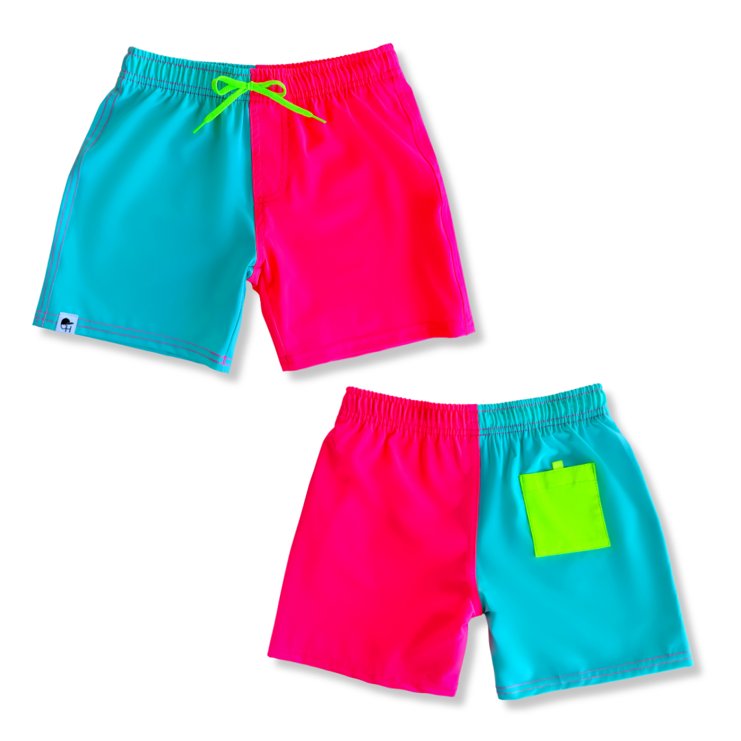 Neon Spotfast™ Color Block Hybrid Swim Shorts