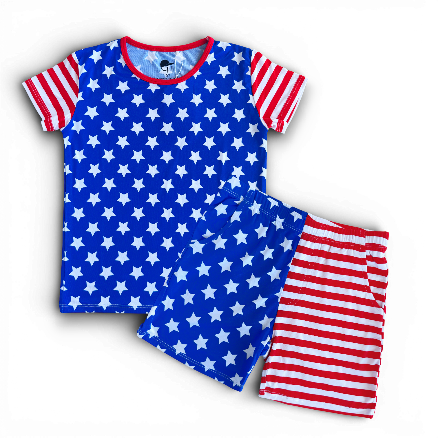 Patriotic Pocket Shorts Pajamas