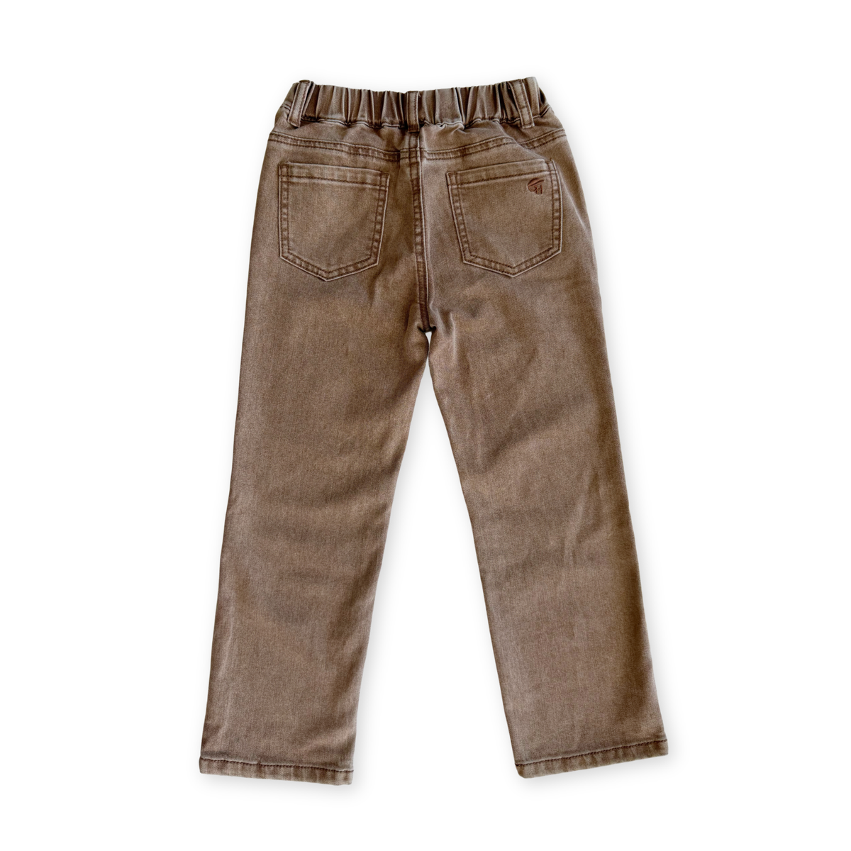 Khaki Acid Wash Relaxed Denim Jeans