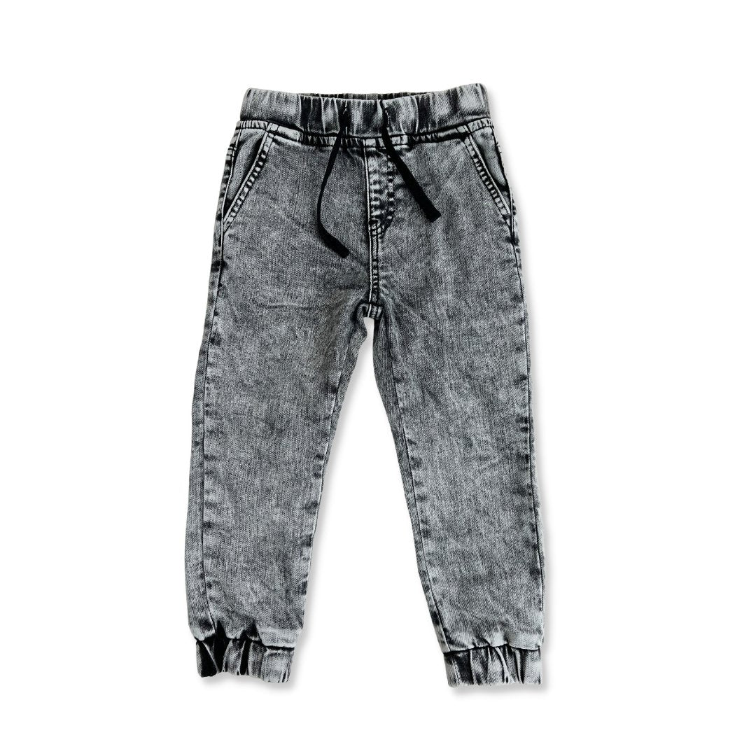 Acid Wash Black Denim Jogger Pants - George Hats