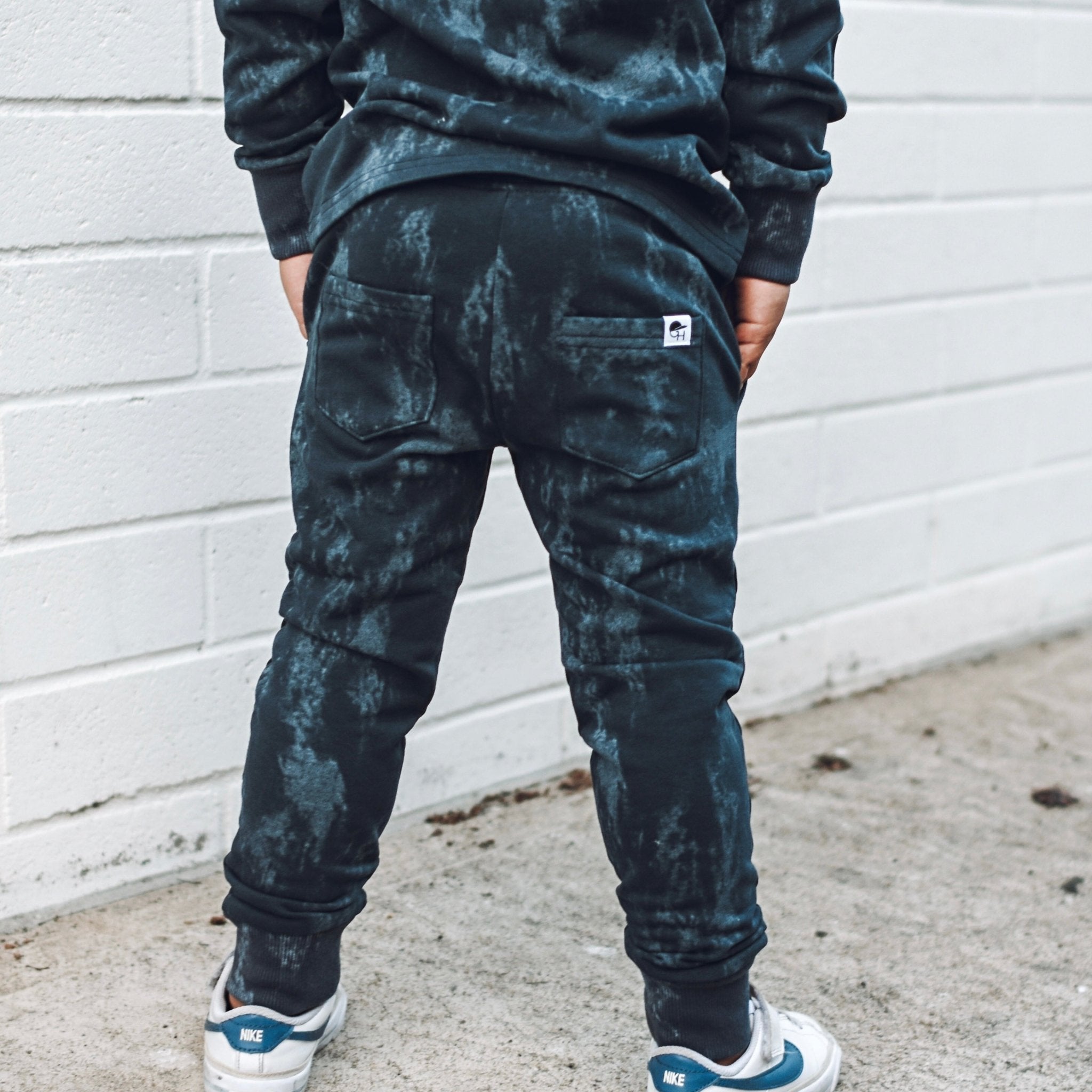 Acid Wash Navy Joggers - George Hats