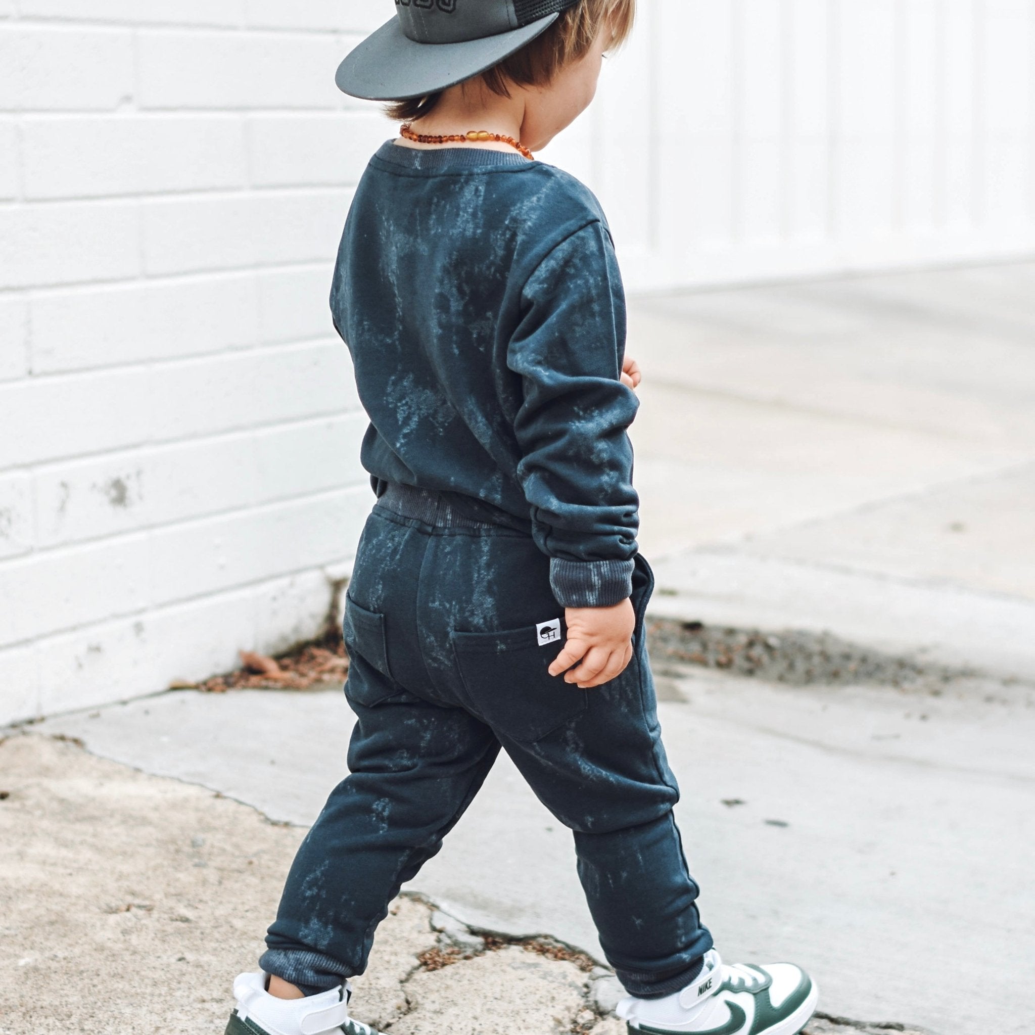 Acid Wash Navy Joggers - George Hats