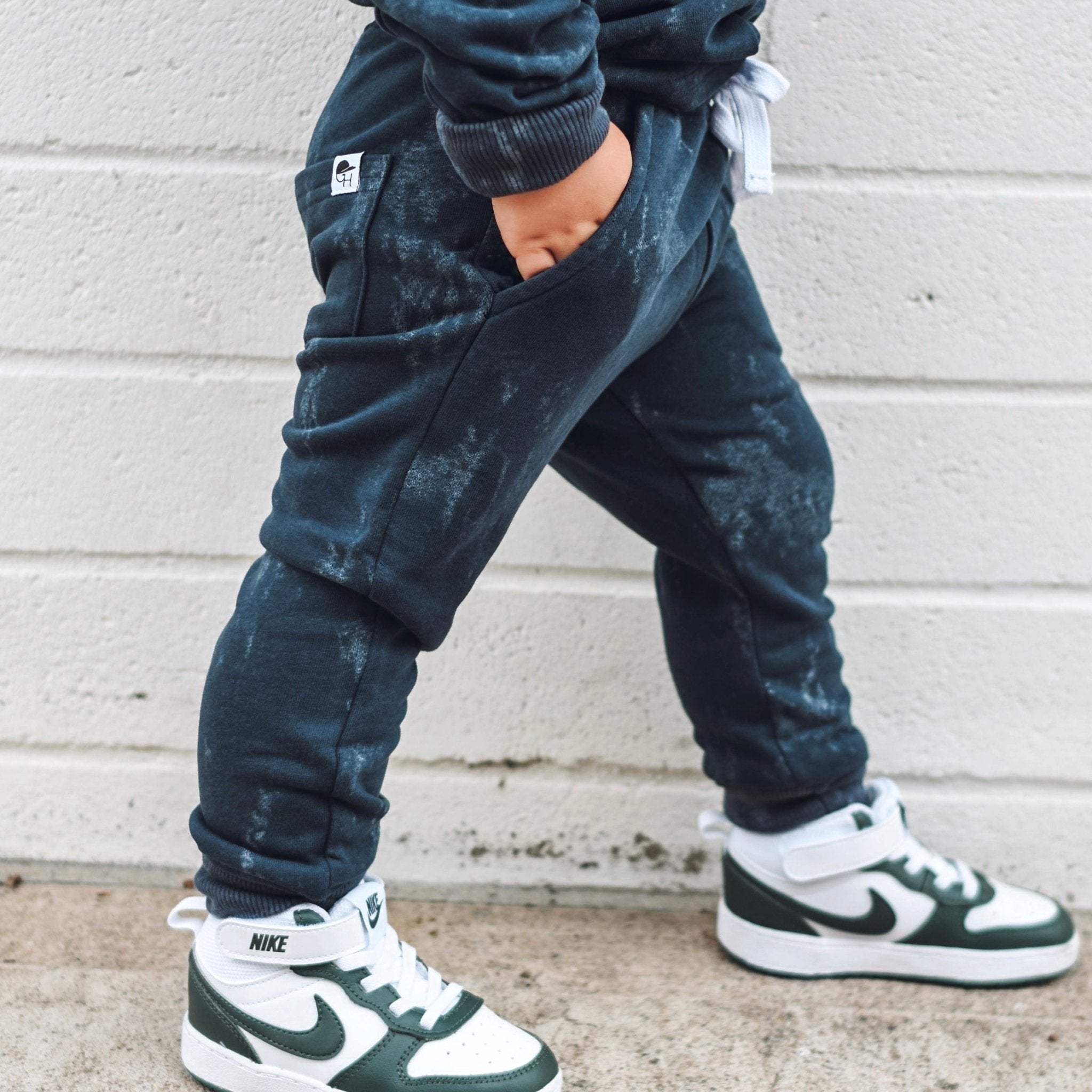 Acid Wash Navy Joggers - George Hats