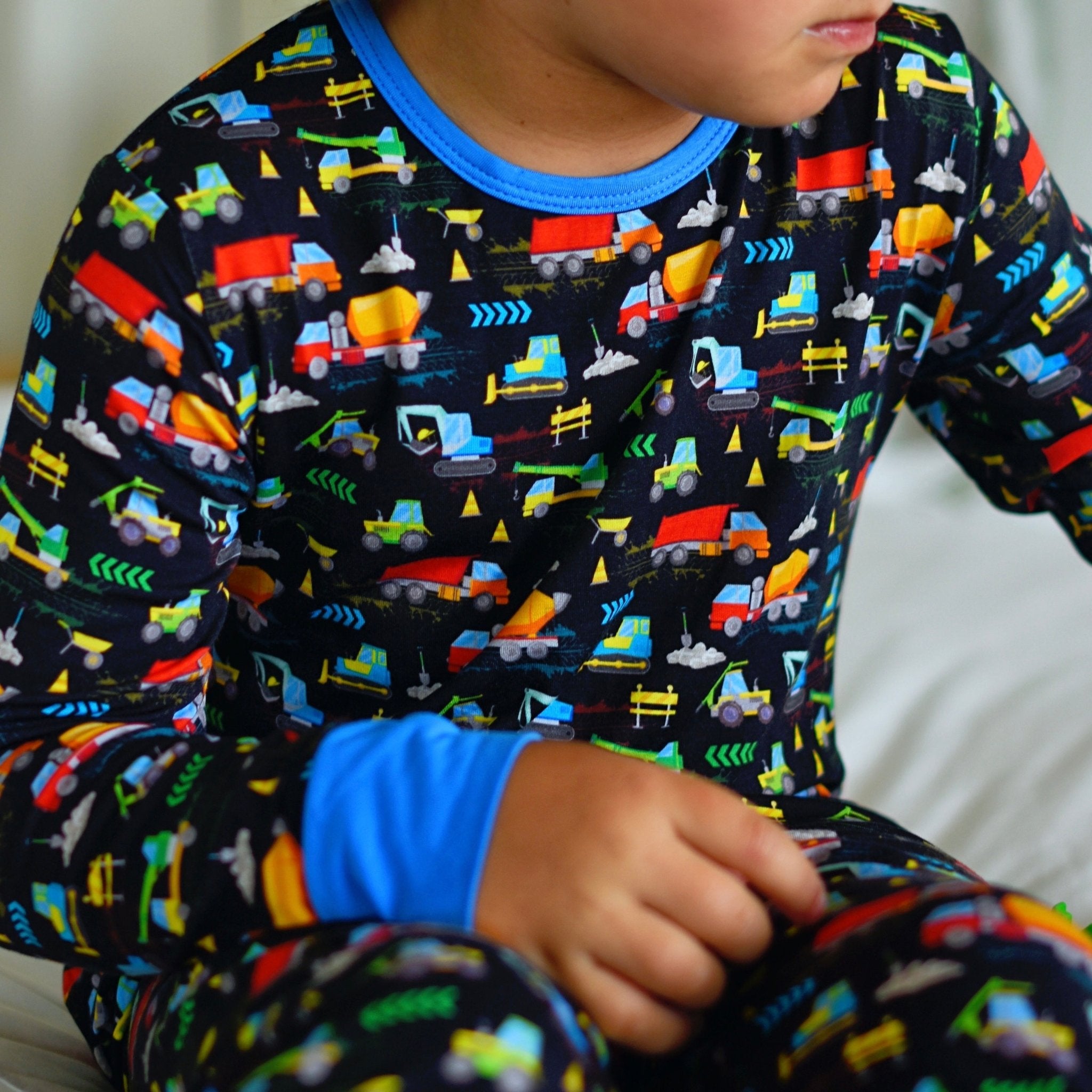 Black Construction Bamboo Long Sleeve Pajamas - George Hats