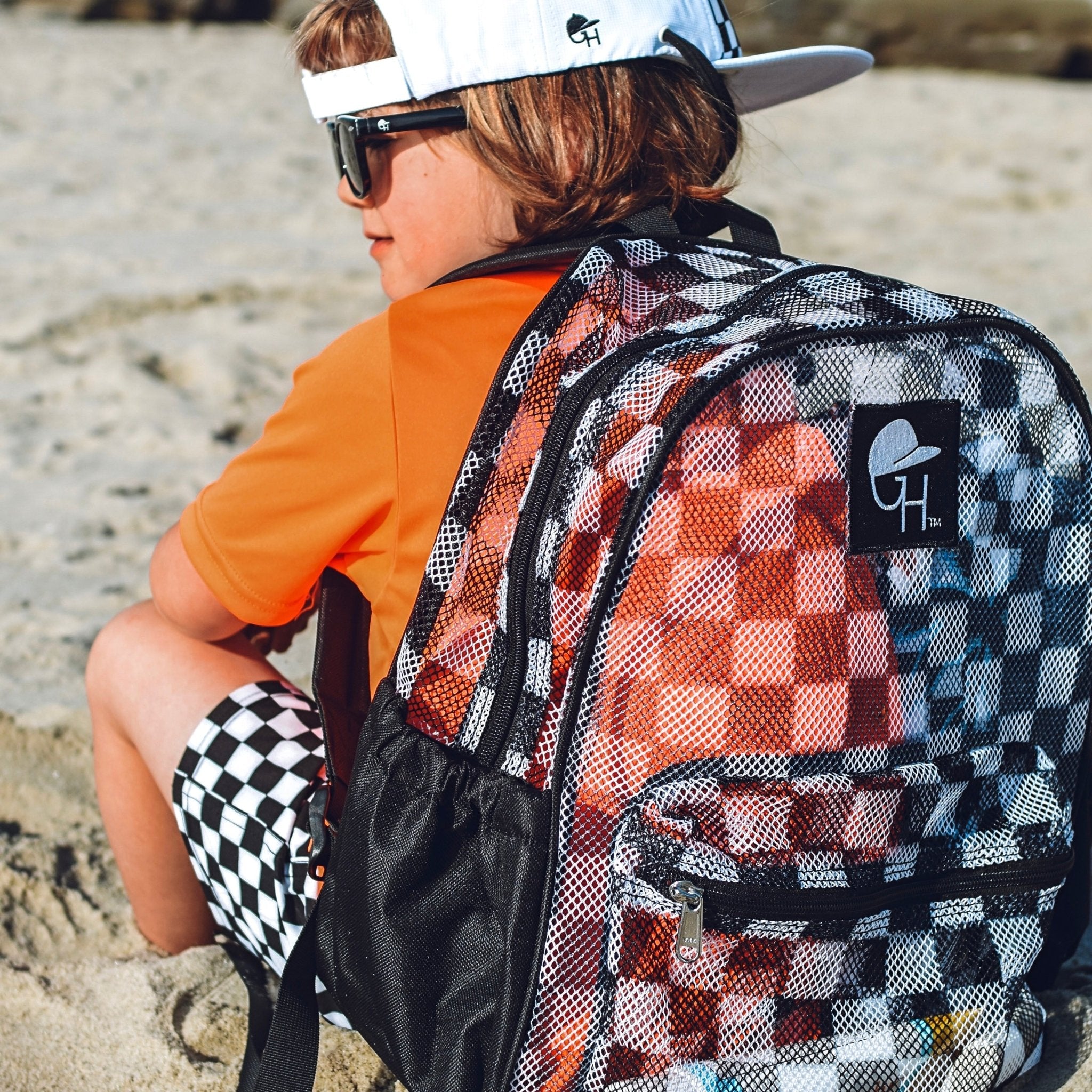 Clear Check Mesh Backpack - George Hats