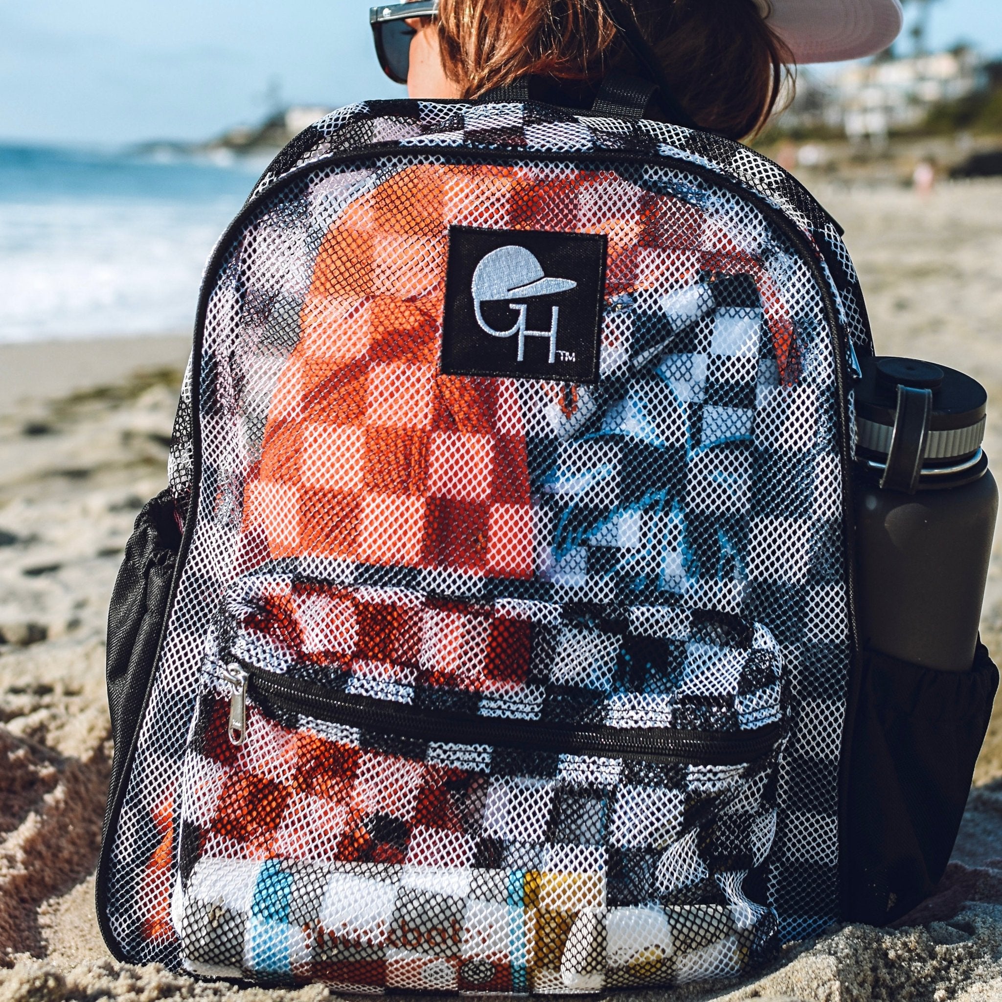 Clear Check Mesh Backpack - George Hats