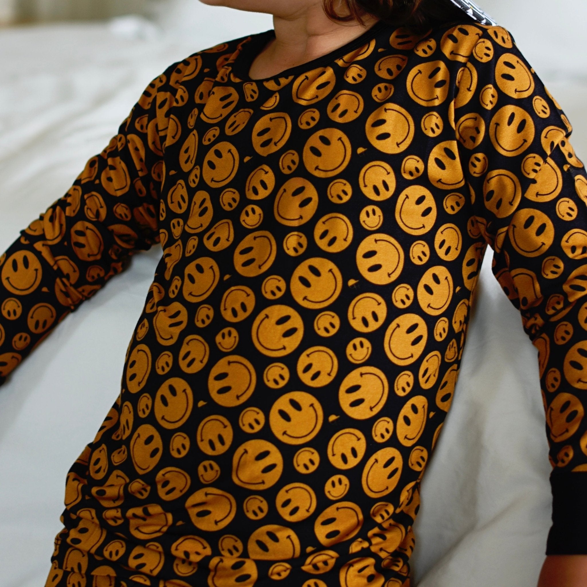 Copper Smiley Bamboo Long Sleeve Pajamas - George Hats