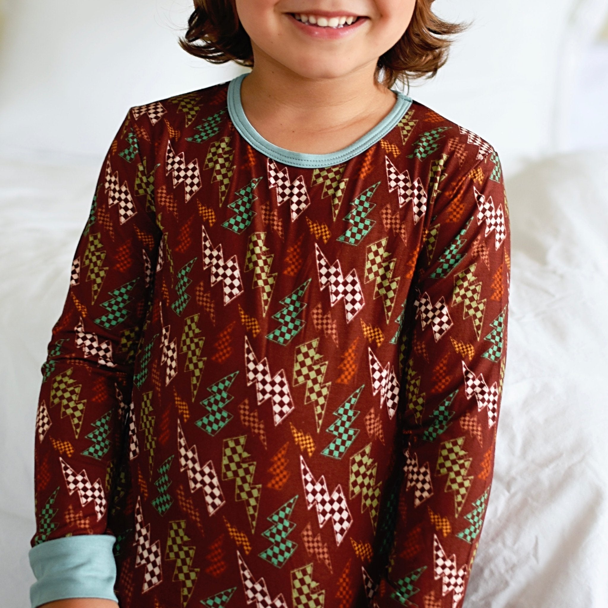 Fall Bolts Bamboo Long Sleeve Pajamas - George Hats