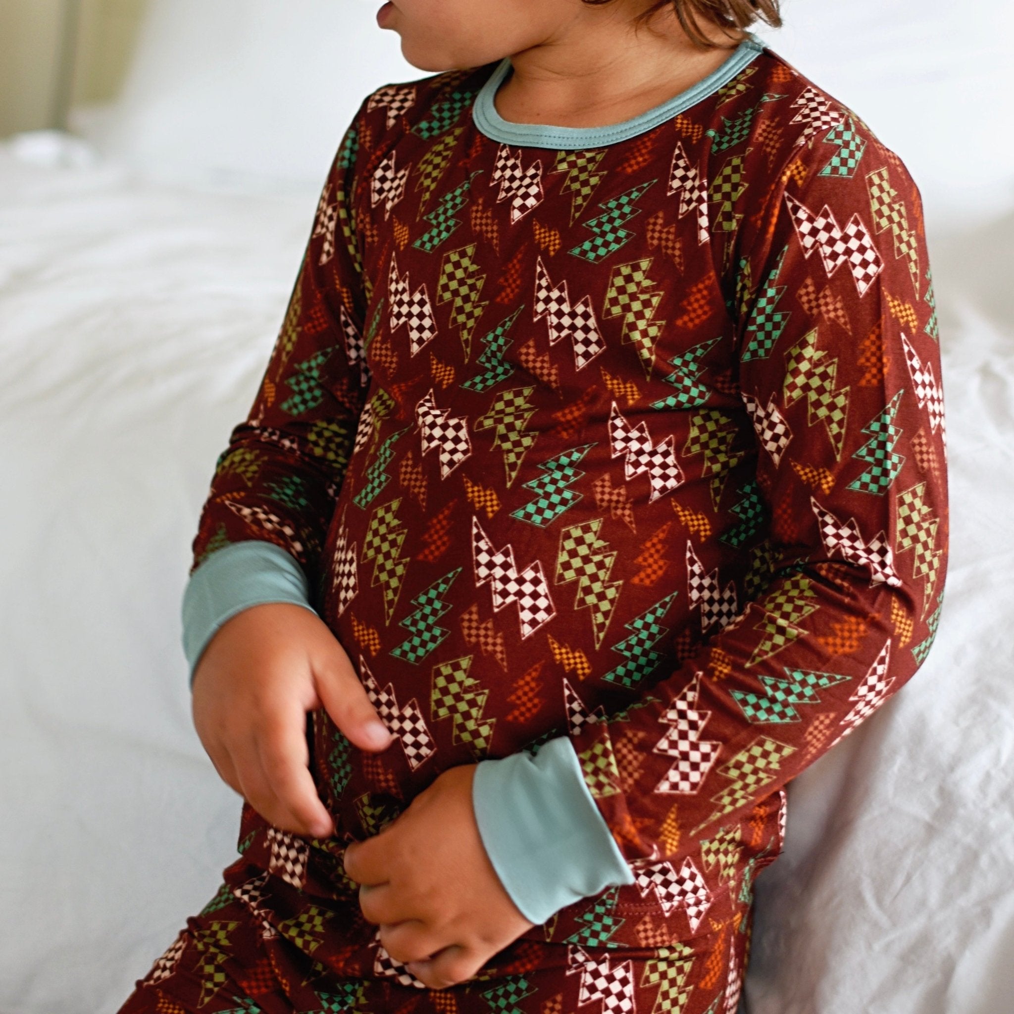 Fall Bolts Bamboo Long Sleeve Pajamas - George Hats