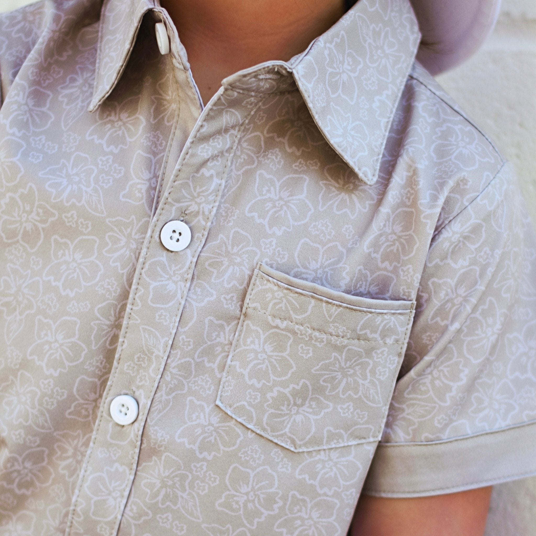 Green Floral Collared Tee - George Hats