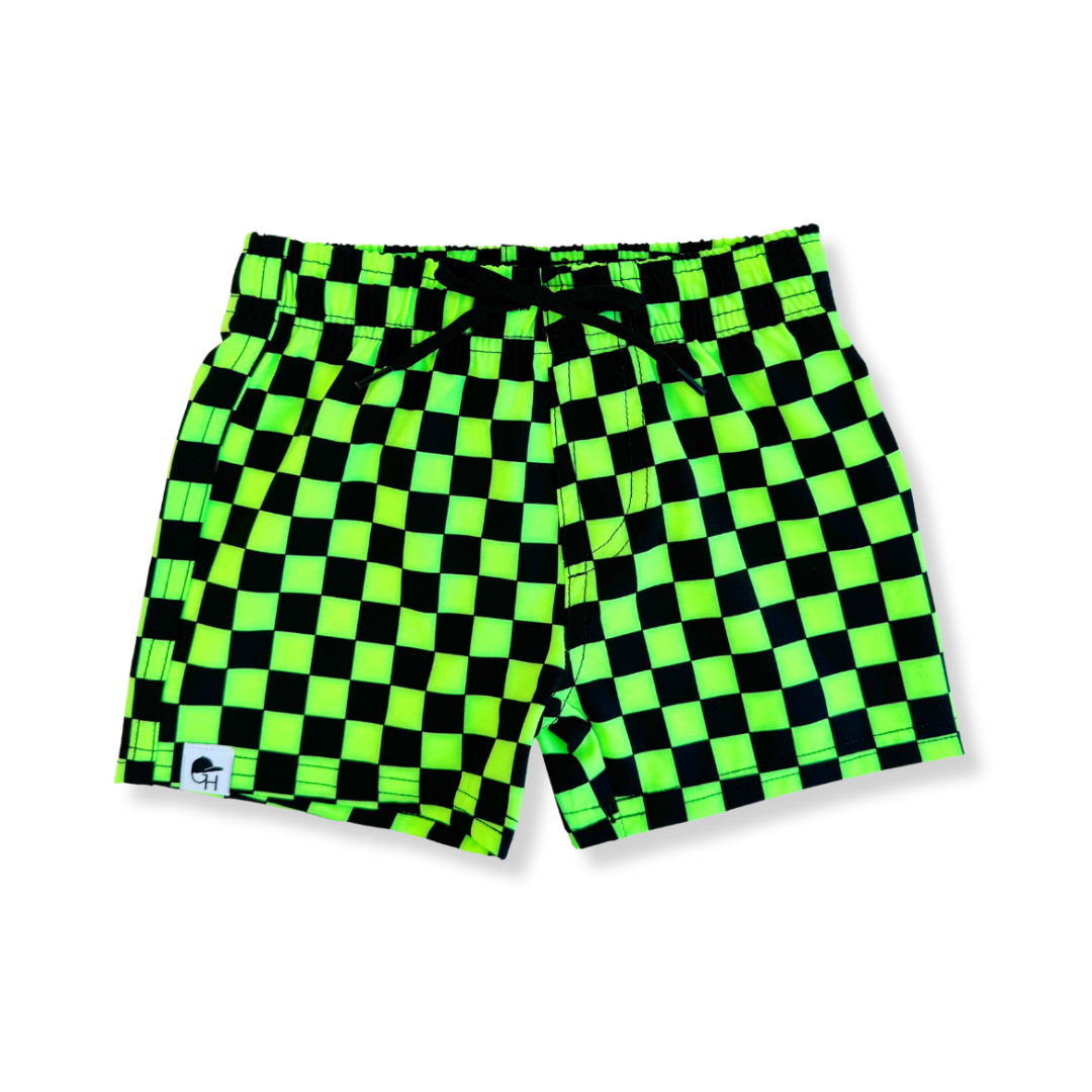 Neon Spotfast™ Check Hybrid Swim Shorts