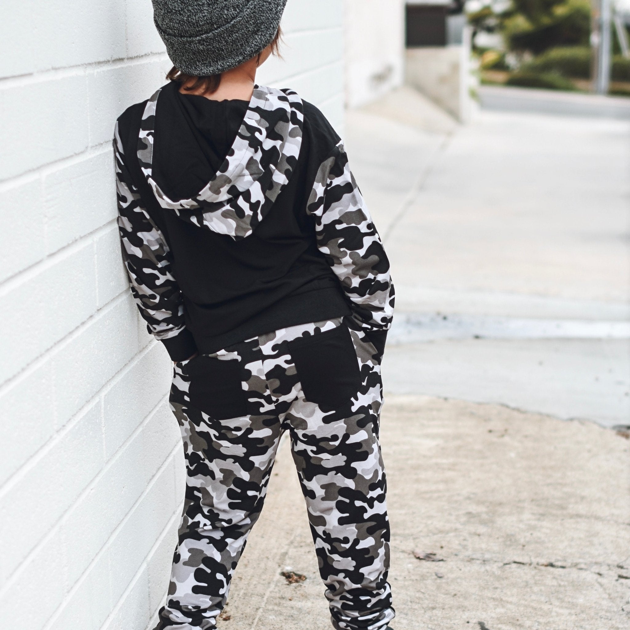 Grey Camo Bamboo Hoodie - George Hats