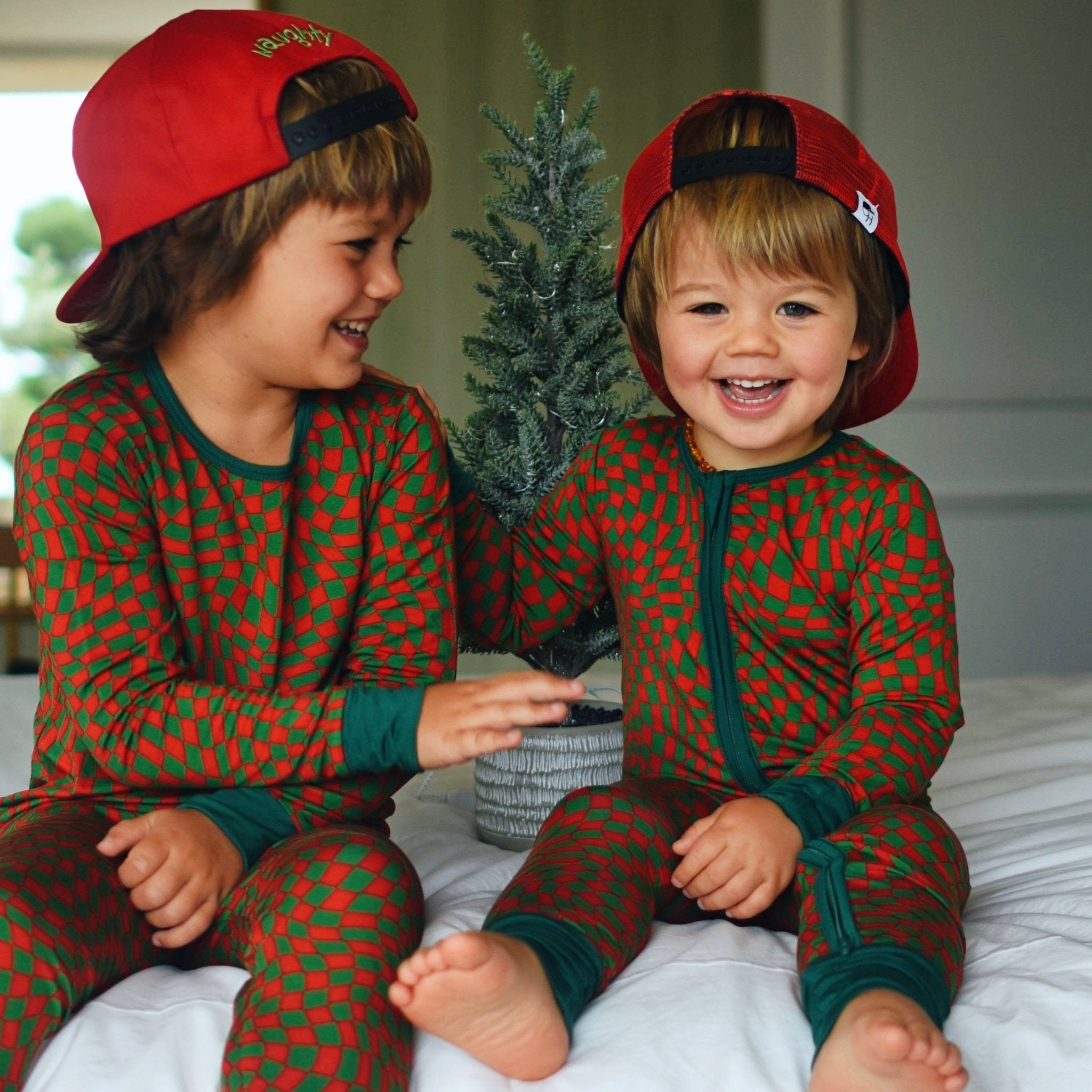 Holiday Check Zippered One Piece Pajama - George Hats