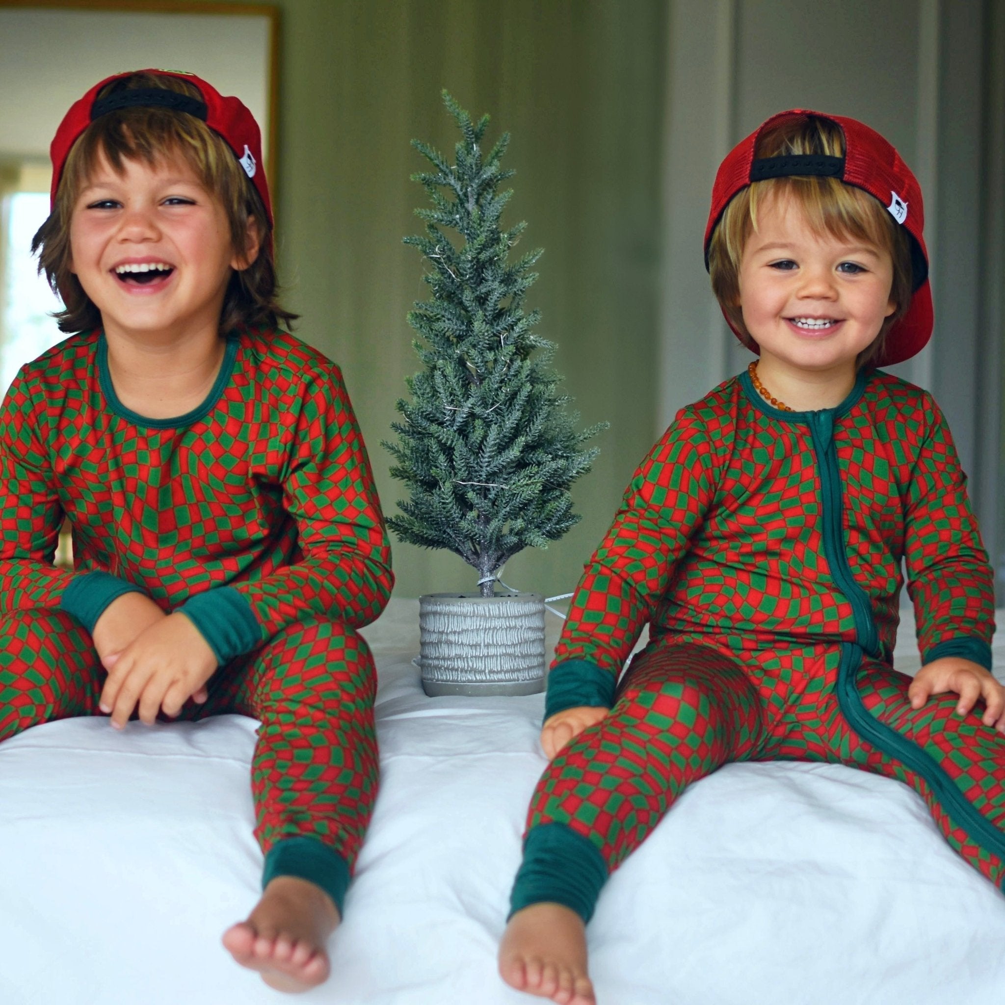 Holiday Check Zippered One Piece Pajama - George Hats