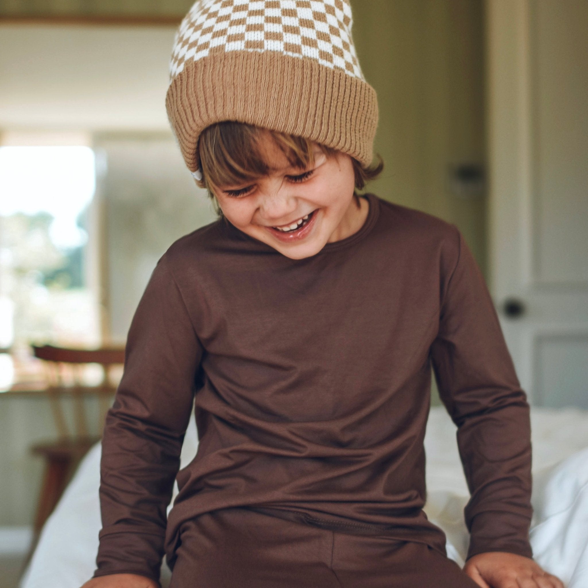 Medium Weight Bamboo Long Sleeve Pajamas - George Hats