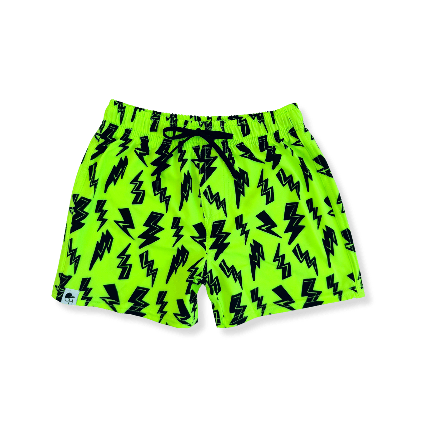 Neon Green Bolt Hybrid Swim Shorts - George Hats