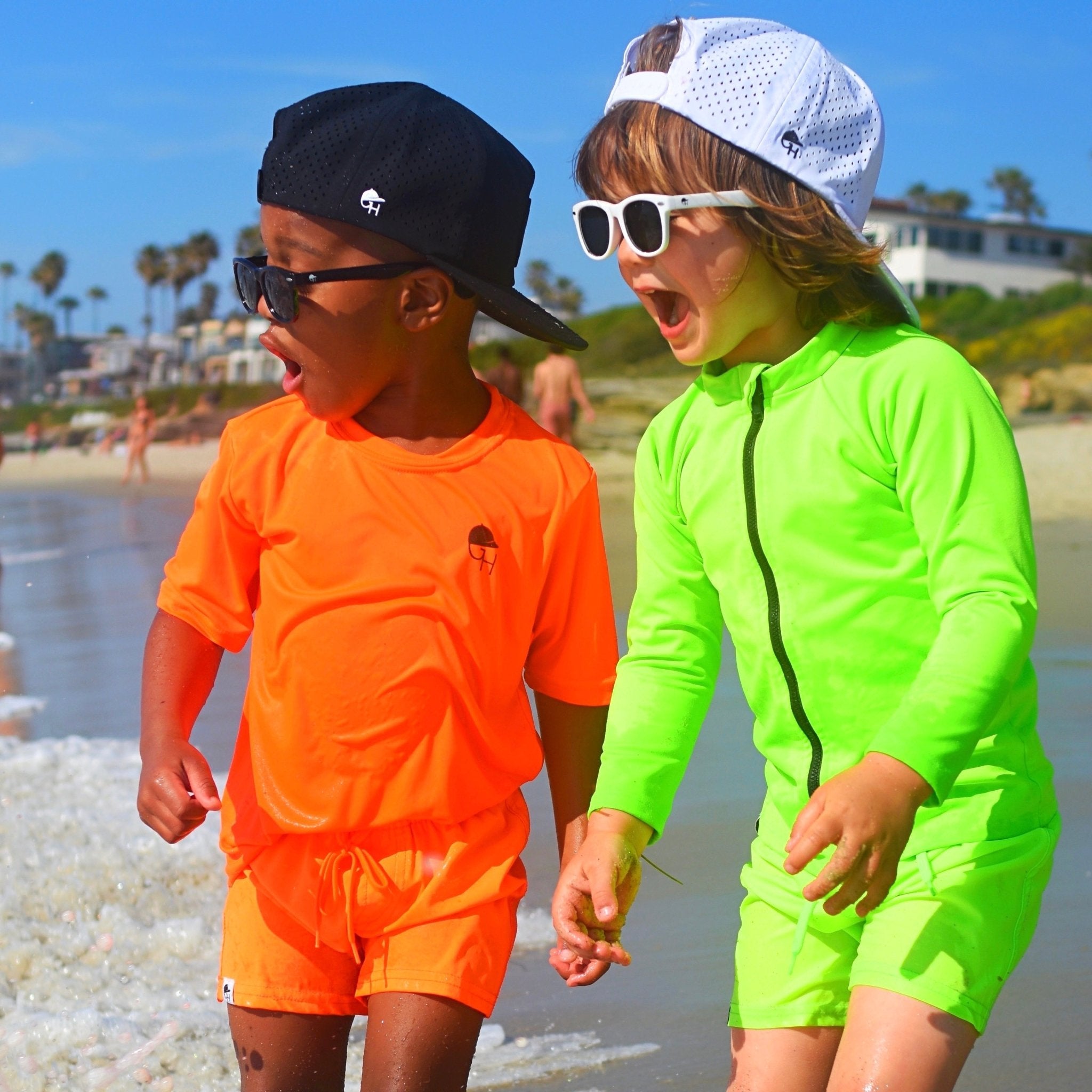 Neon Green Hybrid Swim Shorts - George Hats