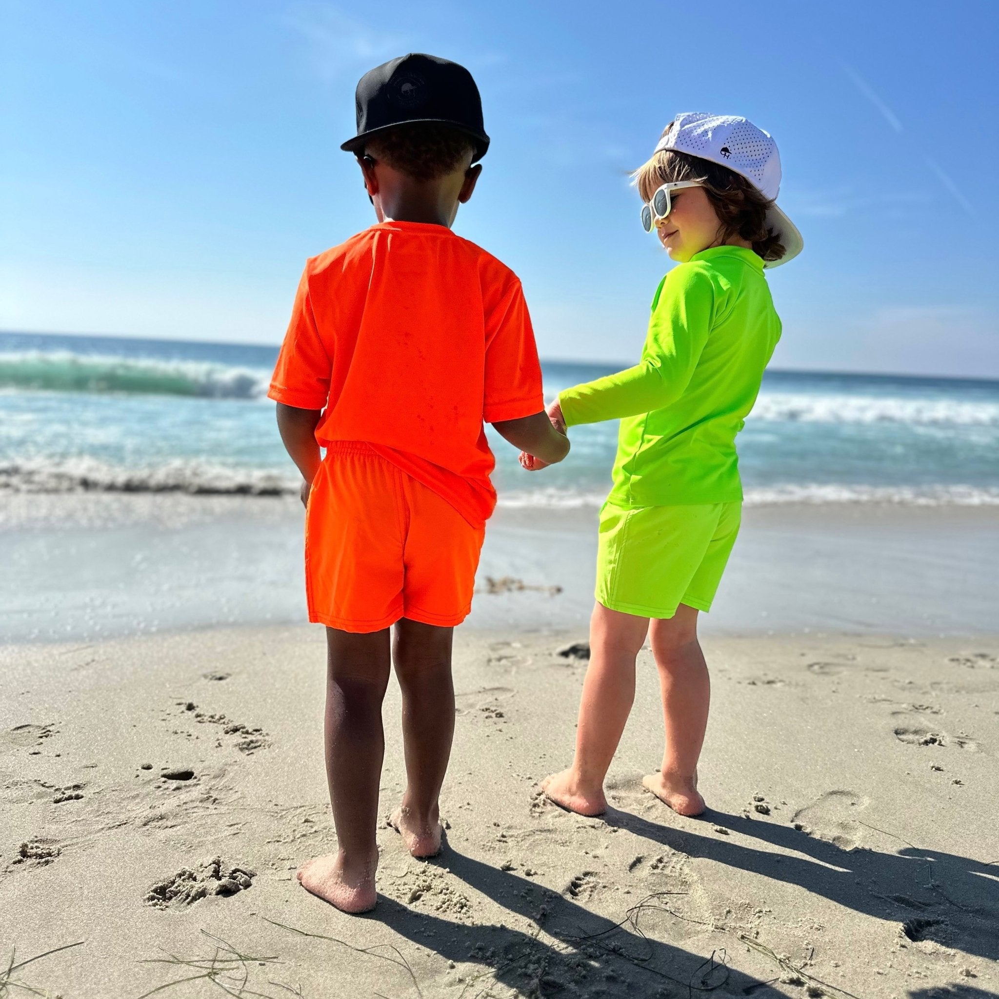 Neon Green Zip Sun Shirt - George Hats