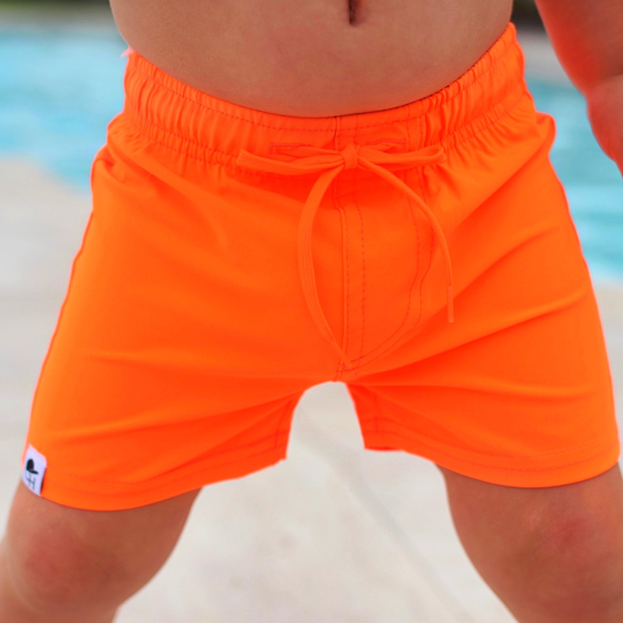 Neon Orange Hybrid Swim Shorts - George Hats