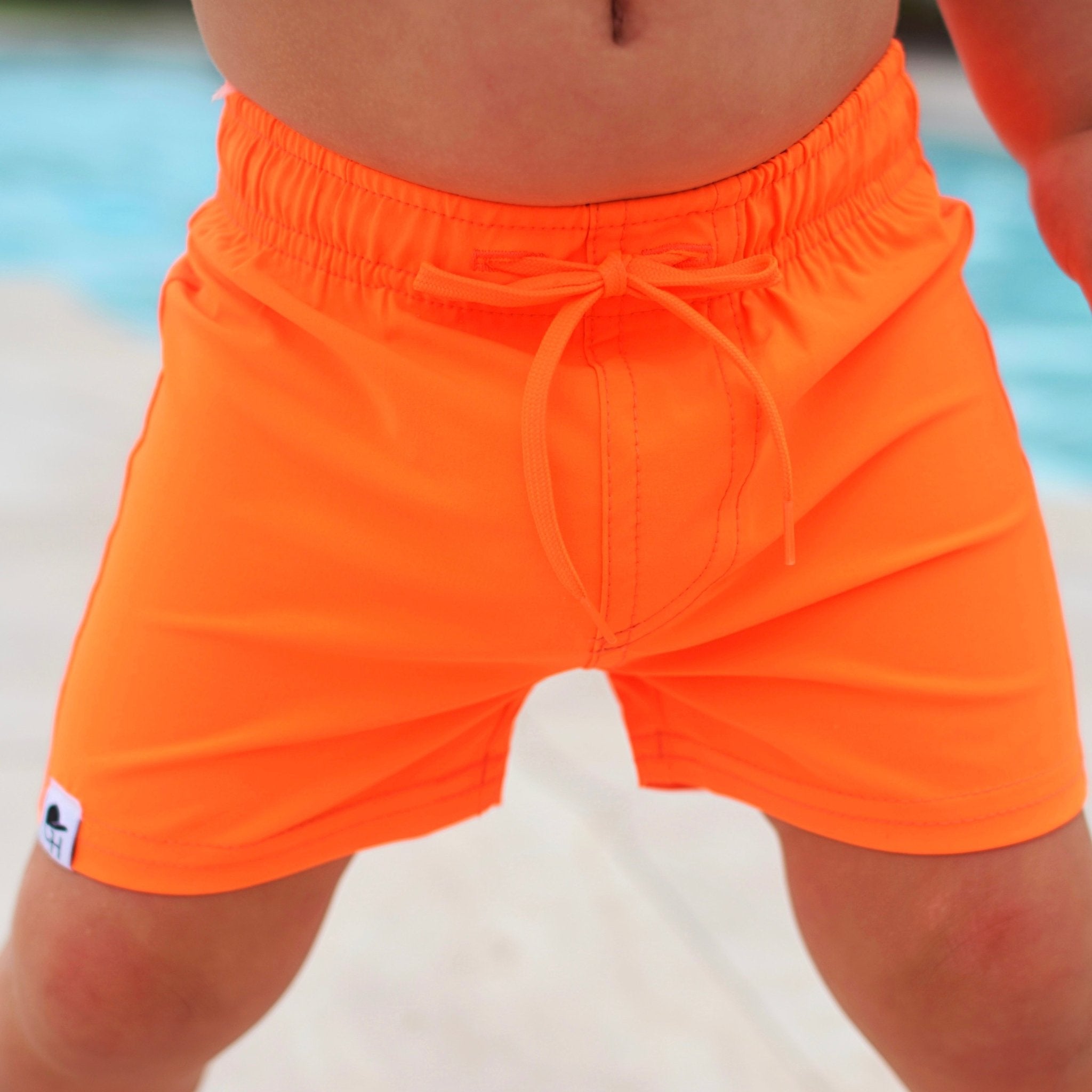 Neon Orange Hybrid Swim Shorts - George Hats