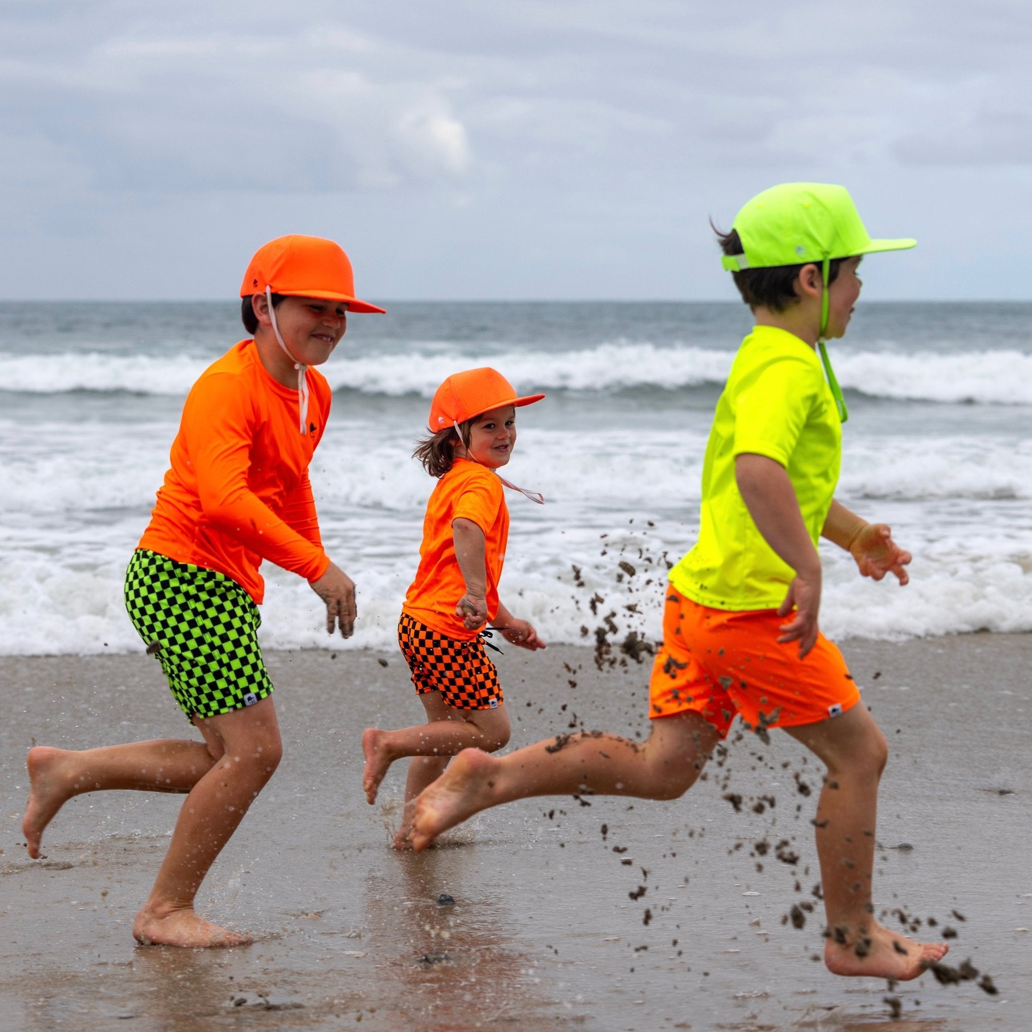 Neon Orange Hybrid Swim Shorts - George Hats