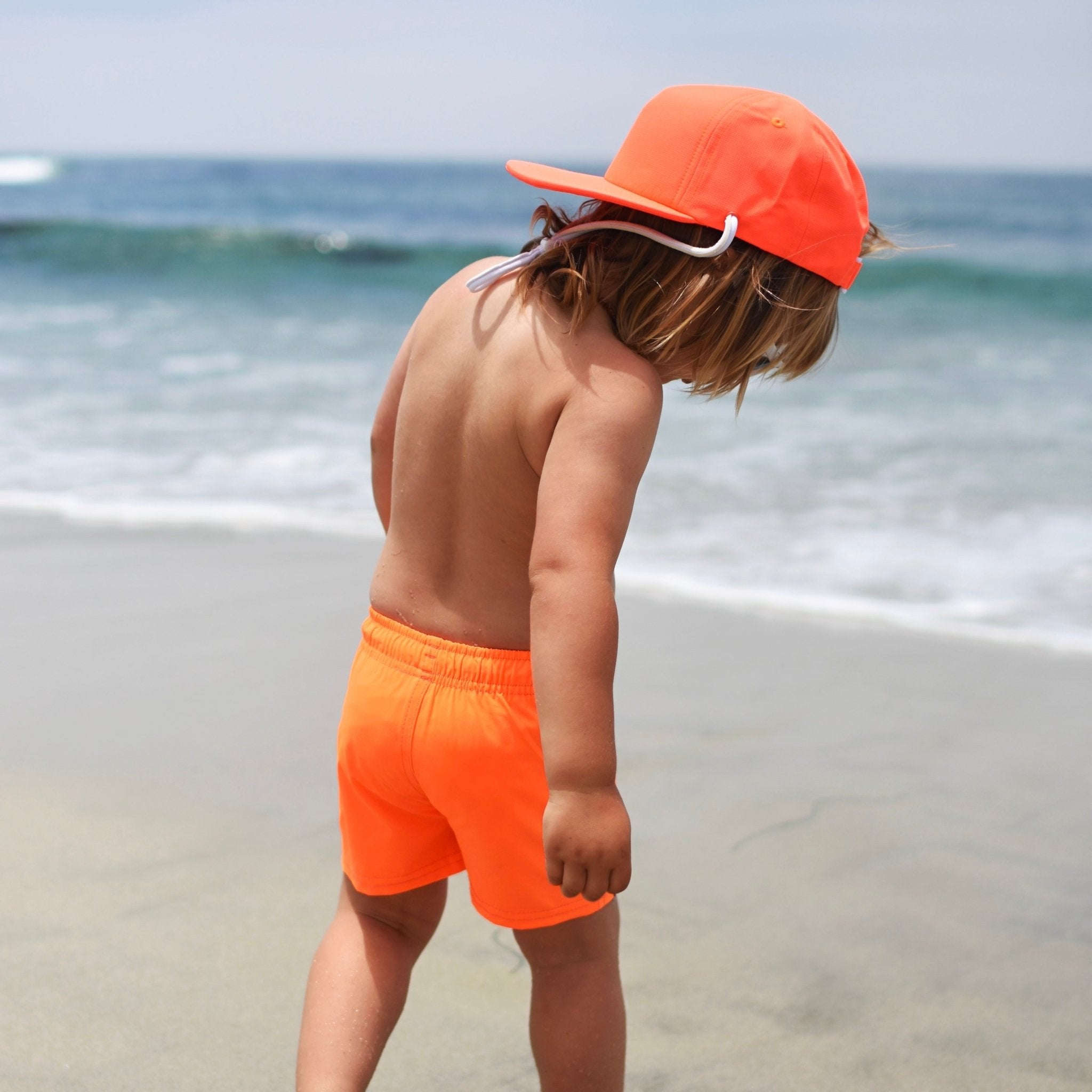 Neon Orange Hybrid Swim Shorts - George Hats