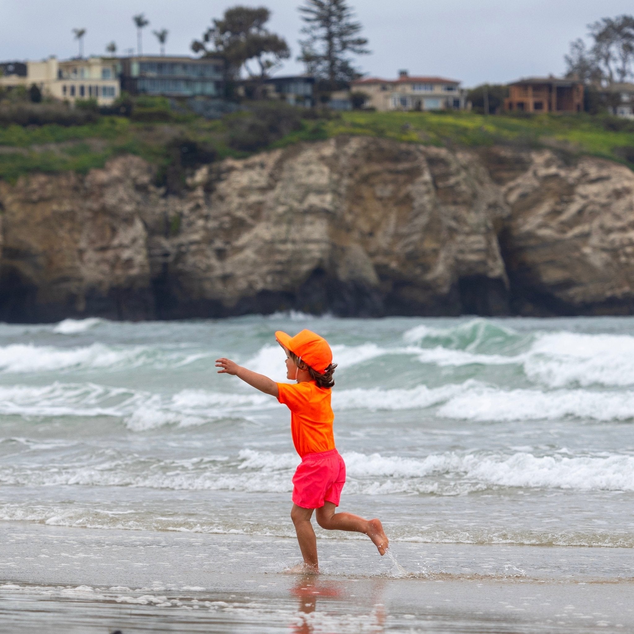 Neon Pink Hybrid Swim Shorts - George Hats