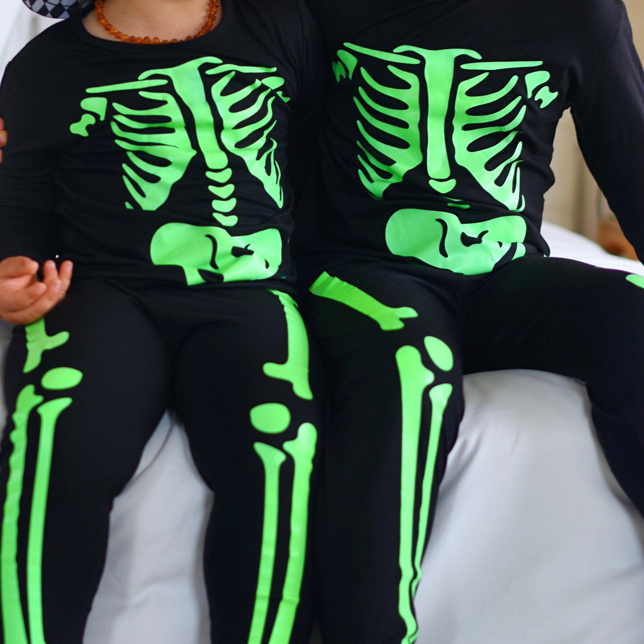 Neon Skeleton Bamboo Long Sleeve Pajamas - George Hats