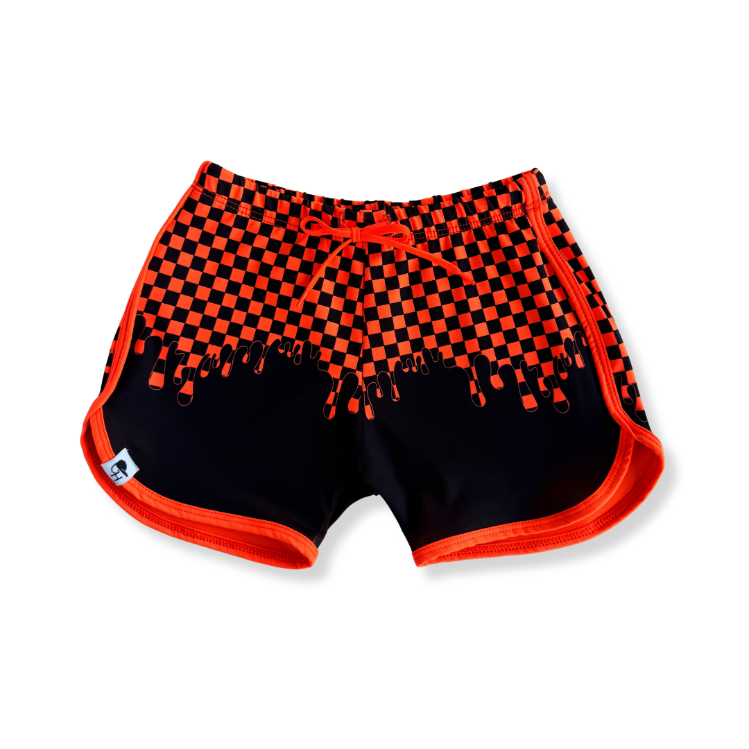 Drip Check Neon Spotfast™ Track Swim Shorts