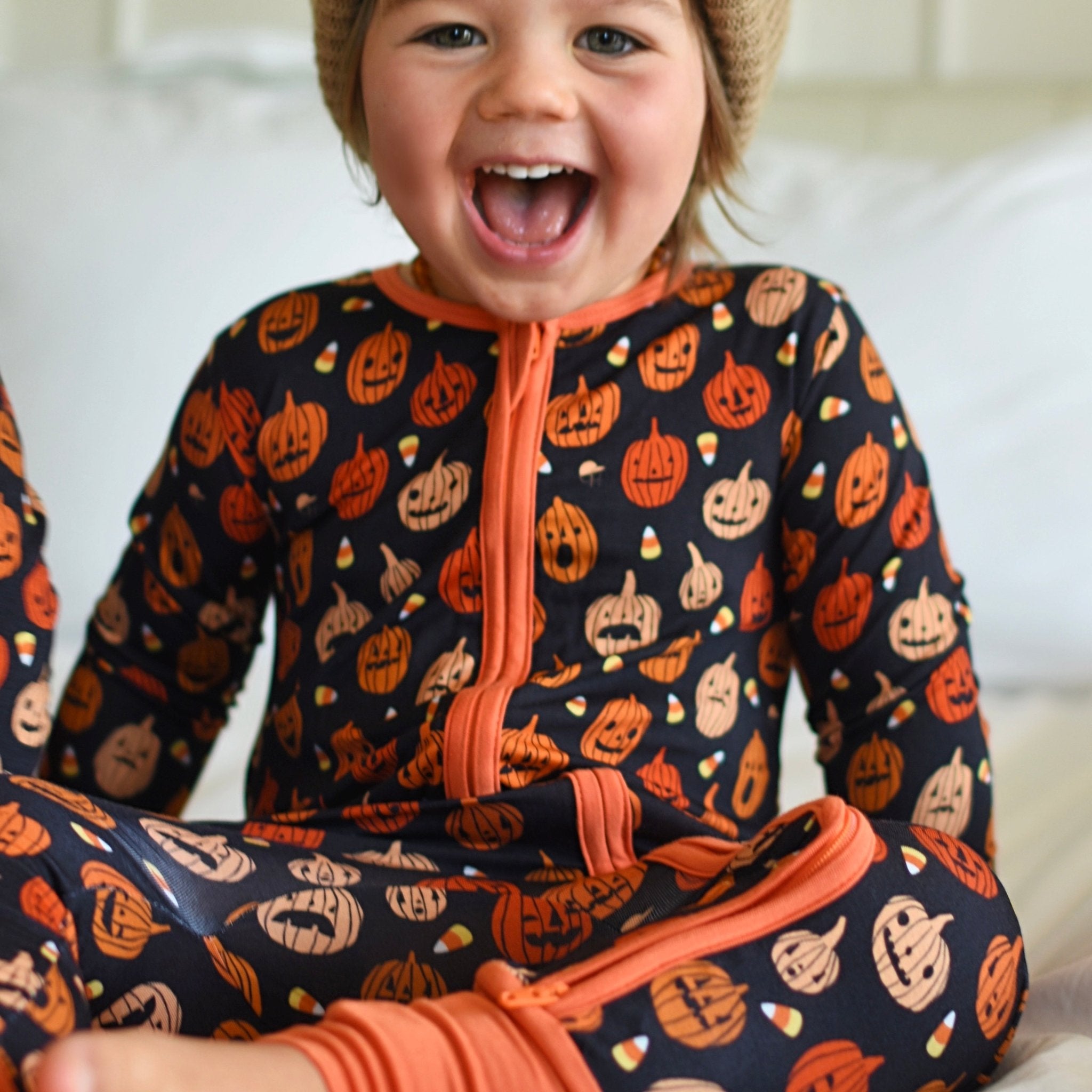 Pumpkins Zippered One Piece Pajama - George Hats