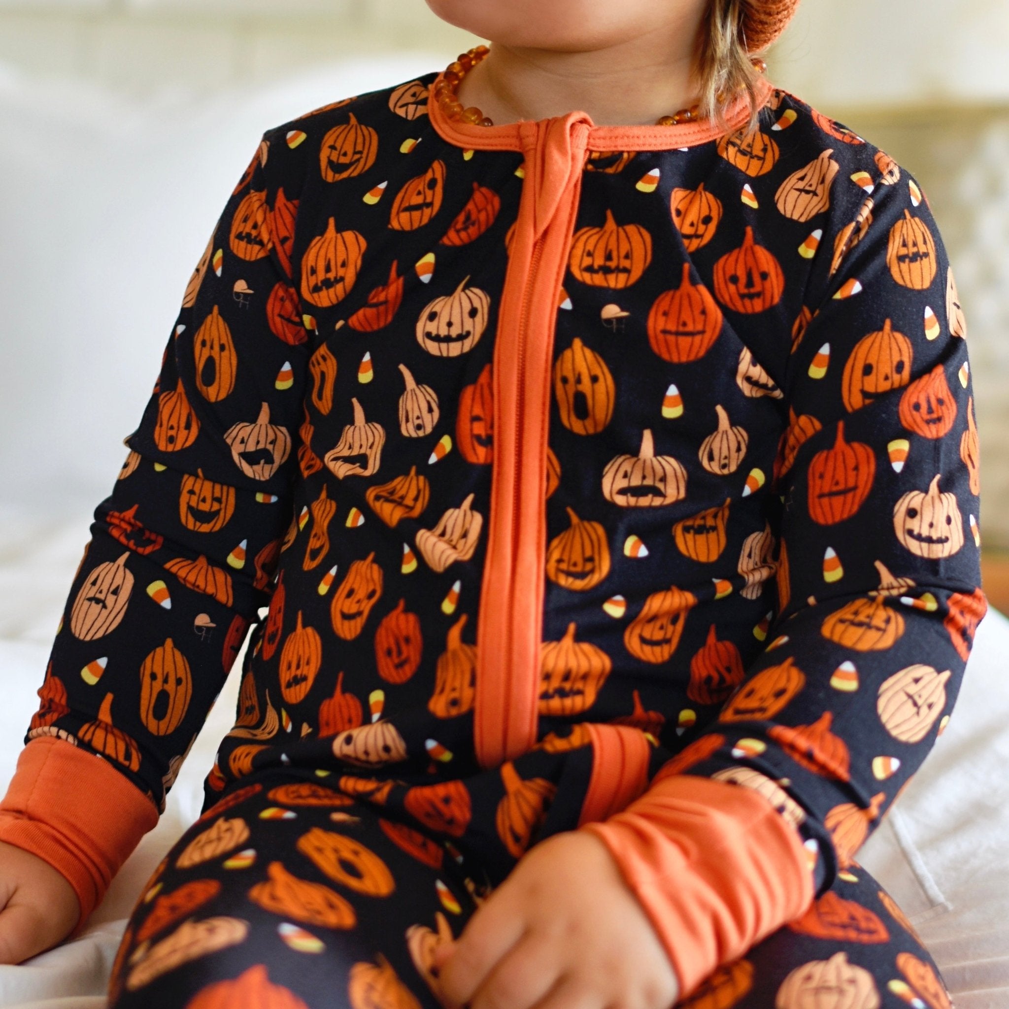 Pumpkins Zippered One Piece Pajama - George Hats