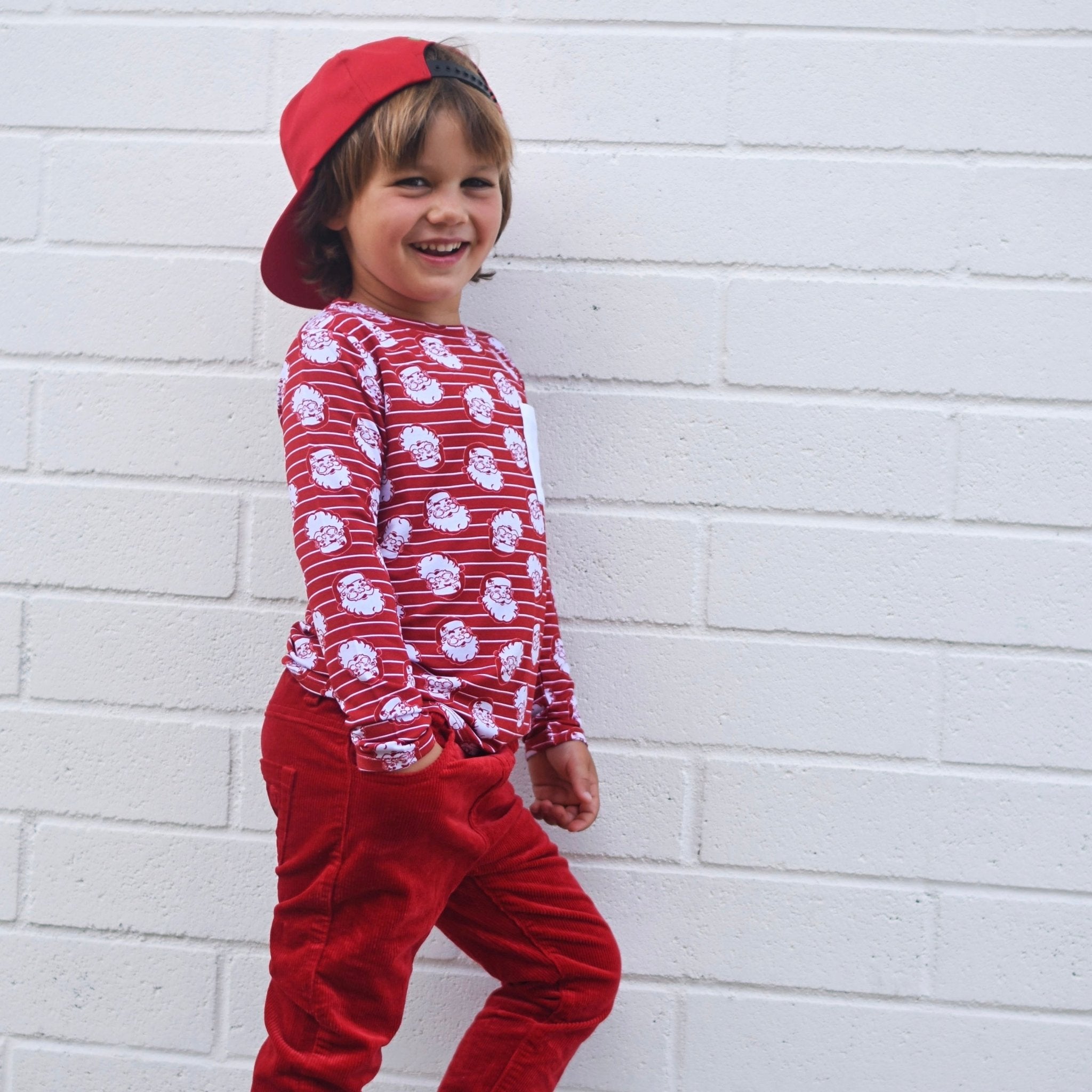 Santa Long Sleeve Bamboo Tee - George Hats