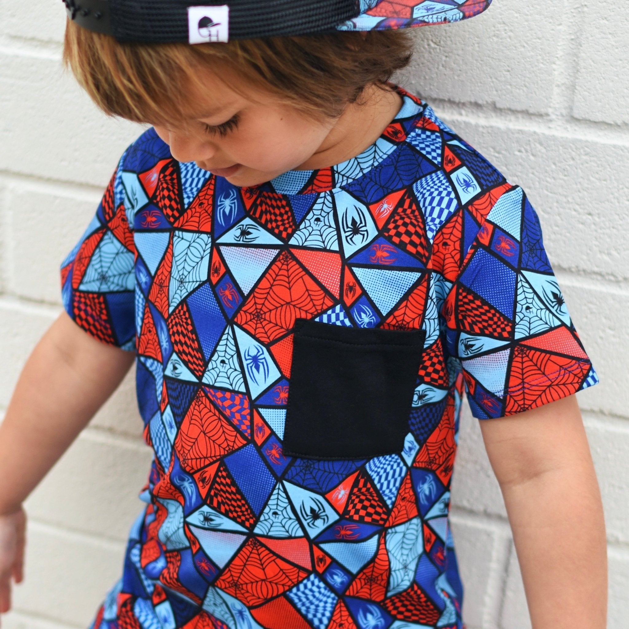 Spider Check Bamboo Pocket Tee - George Hats