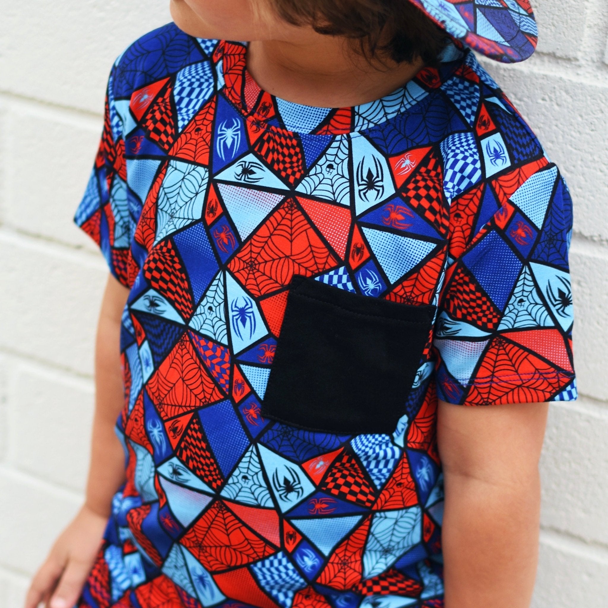 Spider Check Bamboo Pocket Tee - George Hats