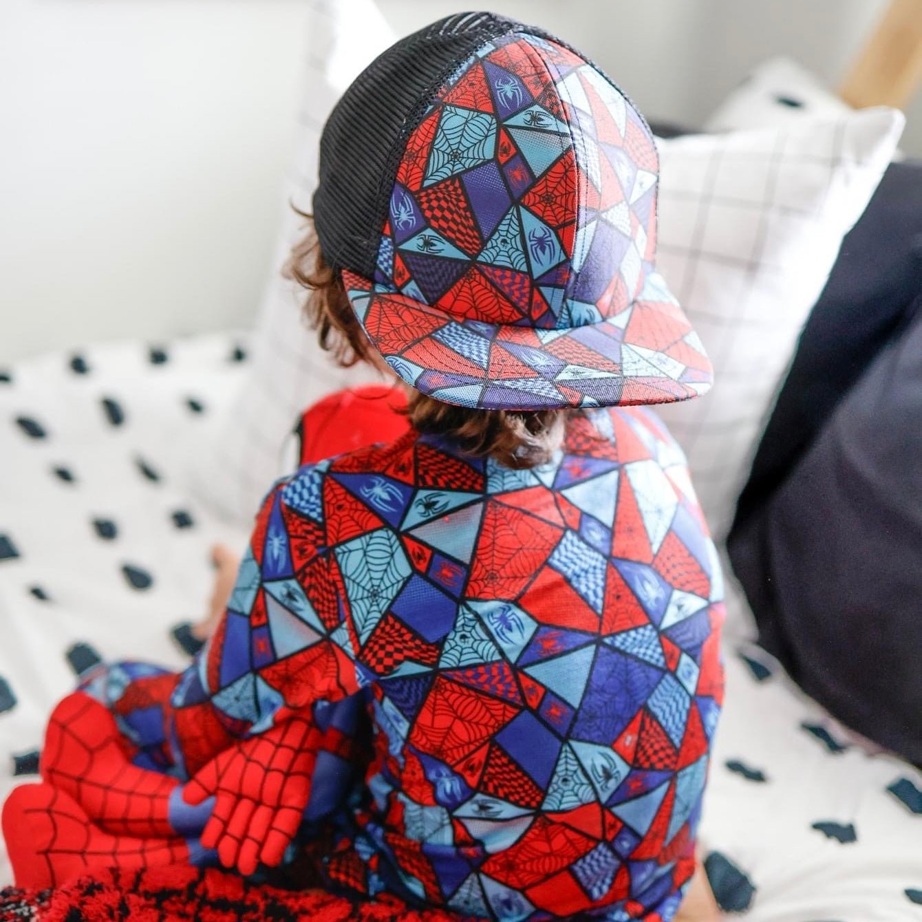 Spider Check Long Sleeve Pajamas - George Hats