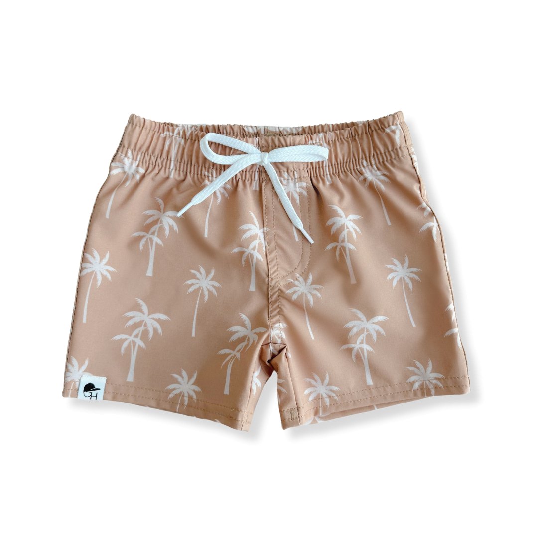 Tan Palm Hybrid Swim Shorts - George Hats