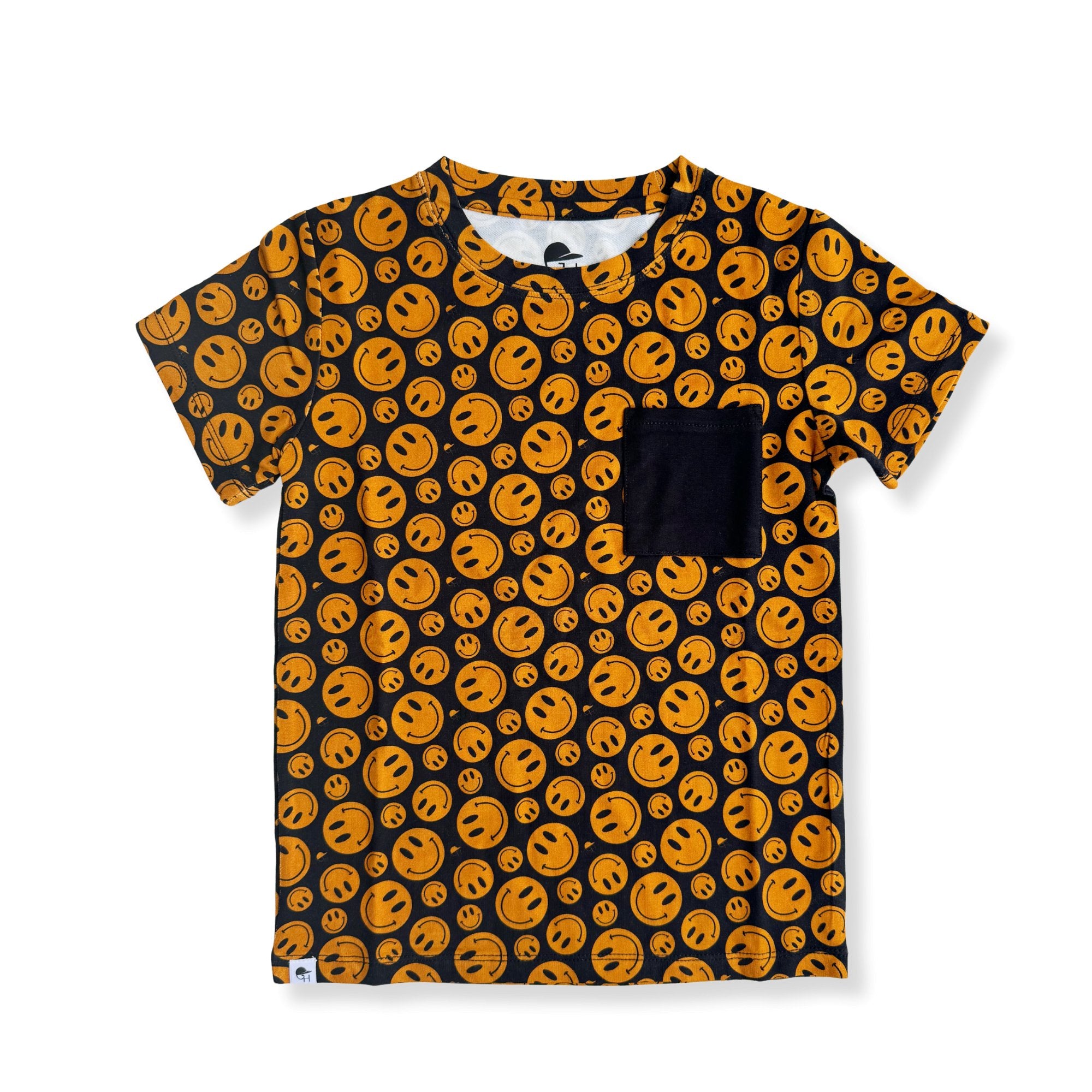 Tan Smiley Bamboo Pocket Tee - George Hats