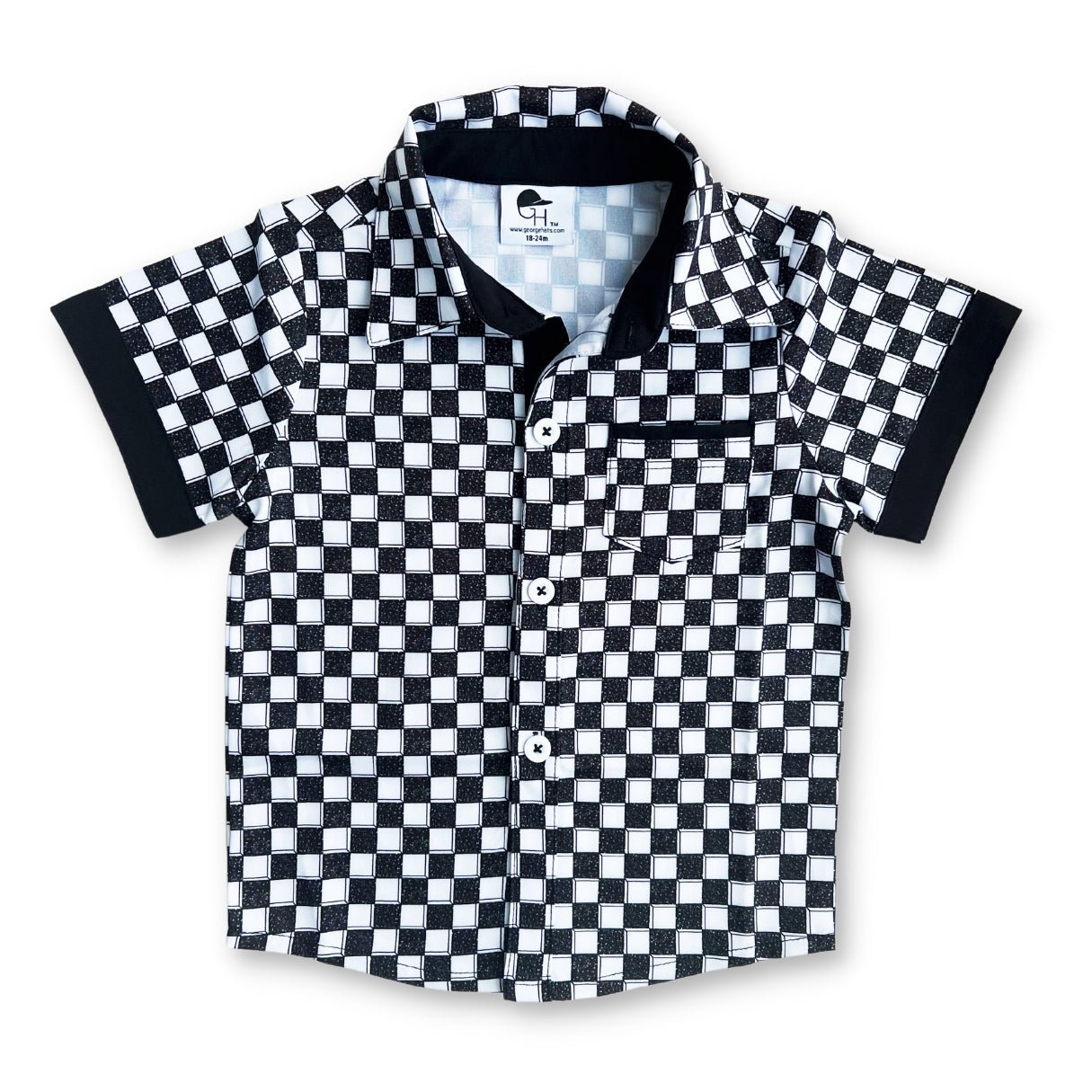 3D Check Short Sleeve Collared Tee - George Hats