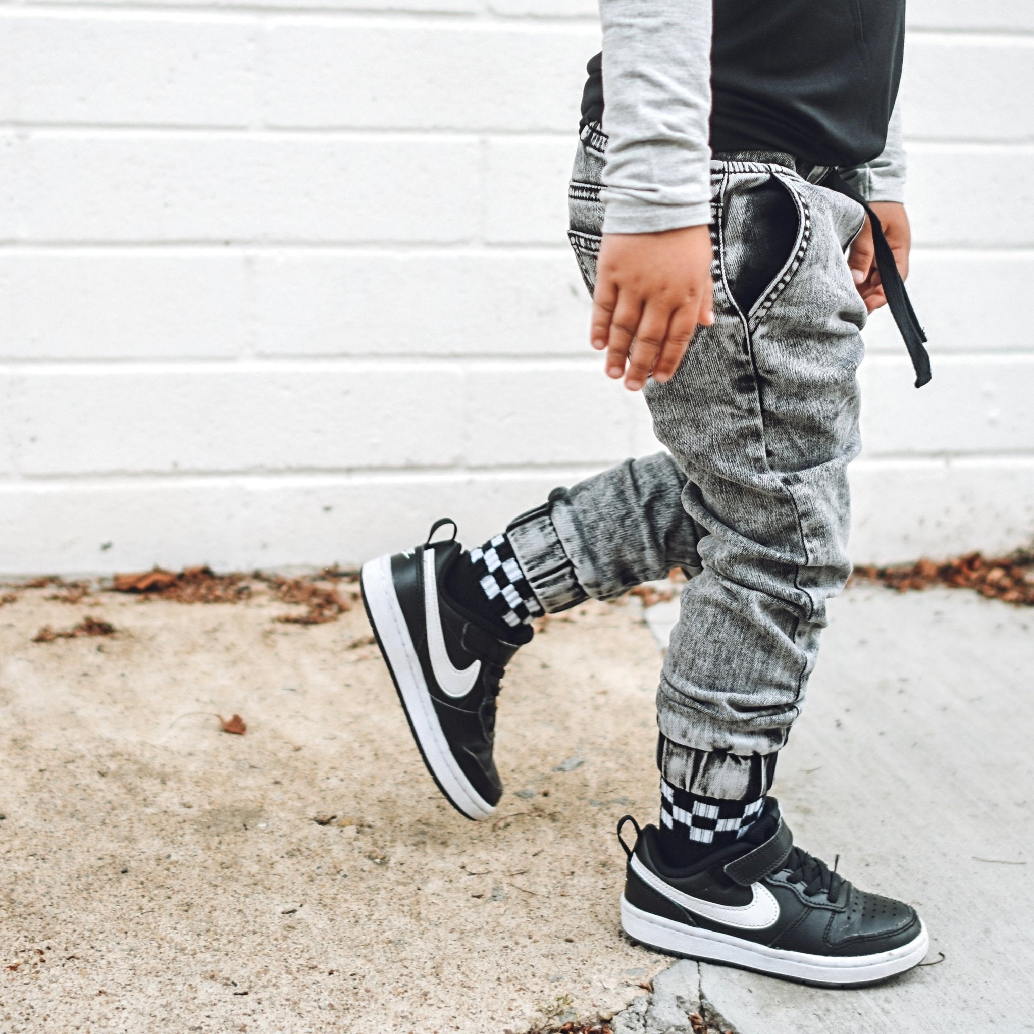 Acid Wash Black Denim Jogger Pants - George Hats